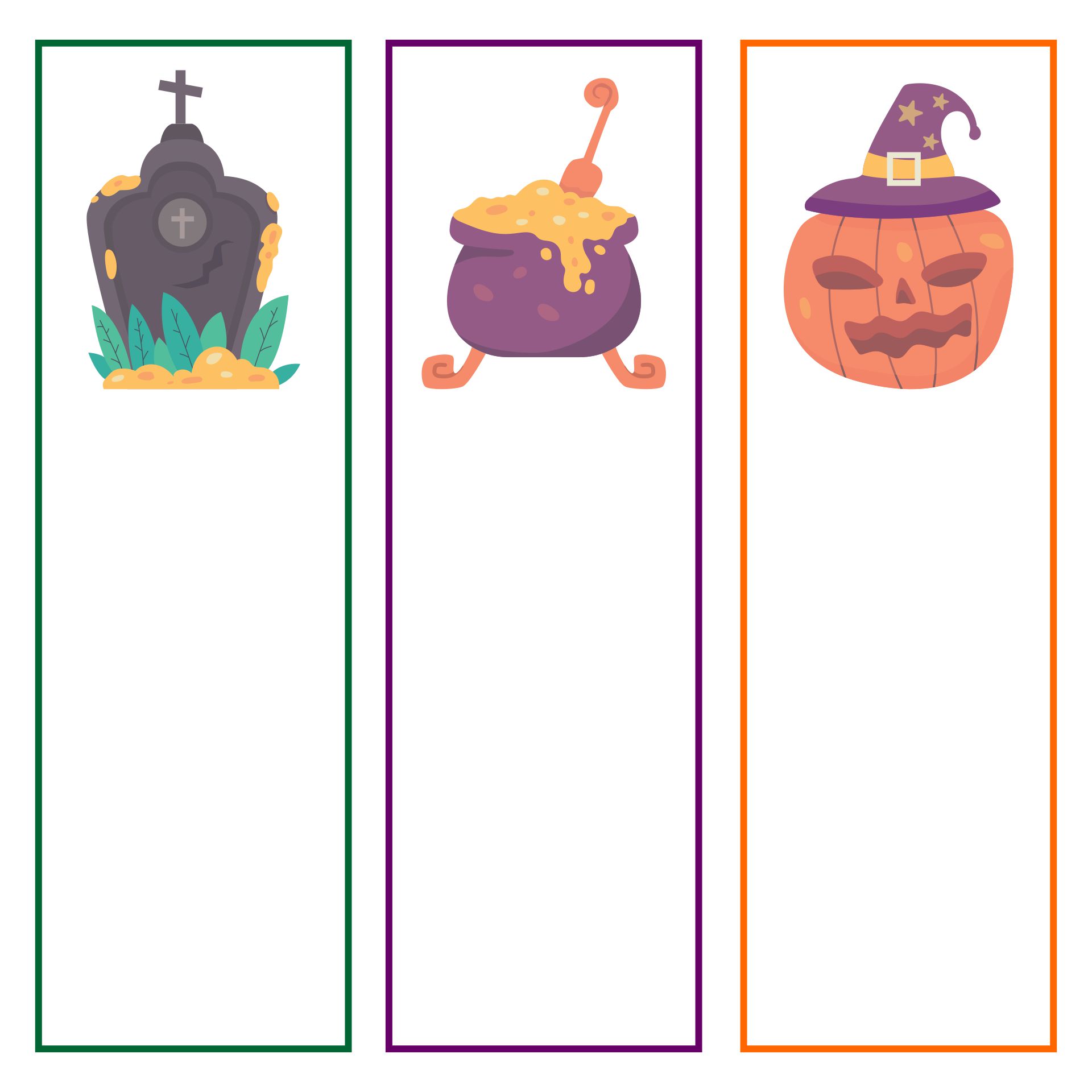 Blank Printable Bookmarks Halloween
