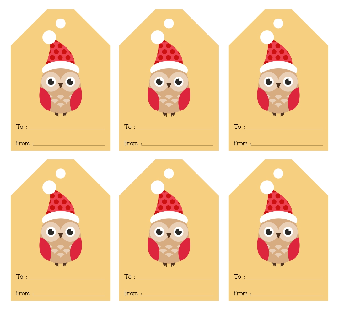 Christmas Gift Tags Printable Owls