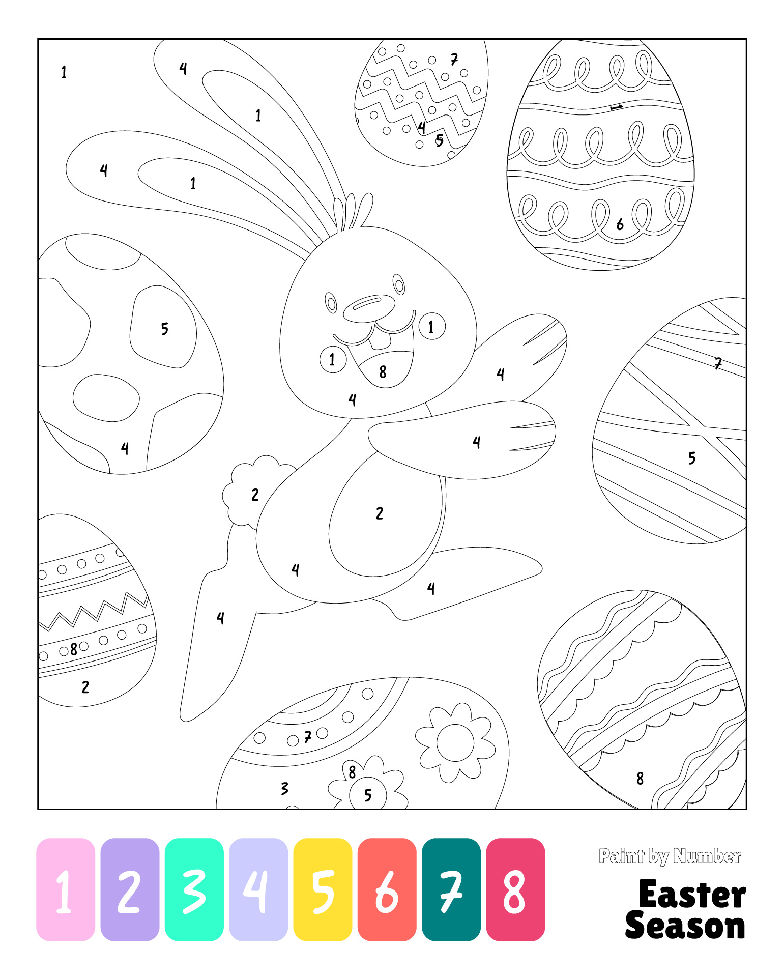 Paint by Number Printable Sheets