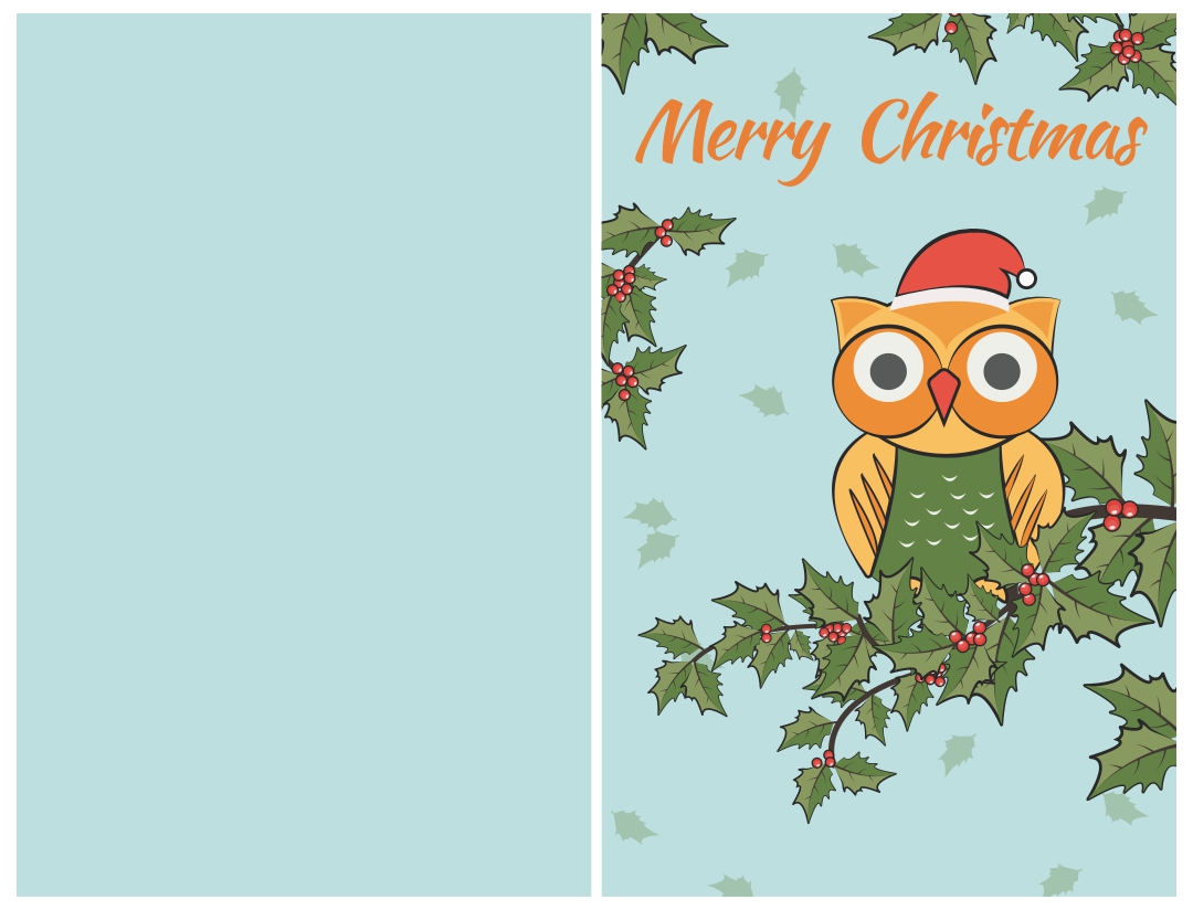 Owl Christmas Card Printables