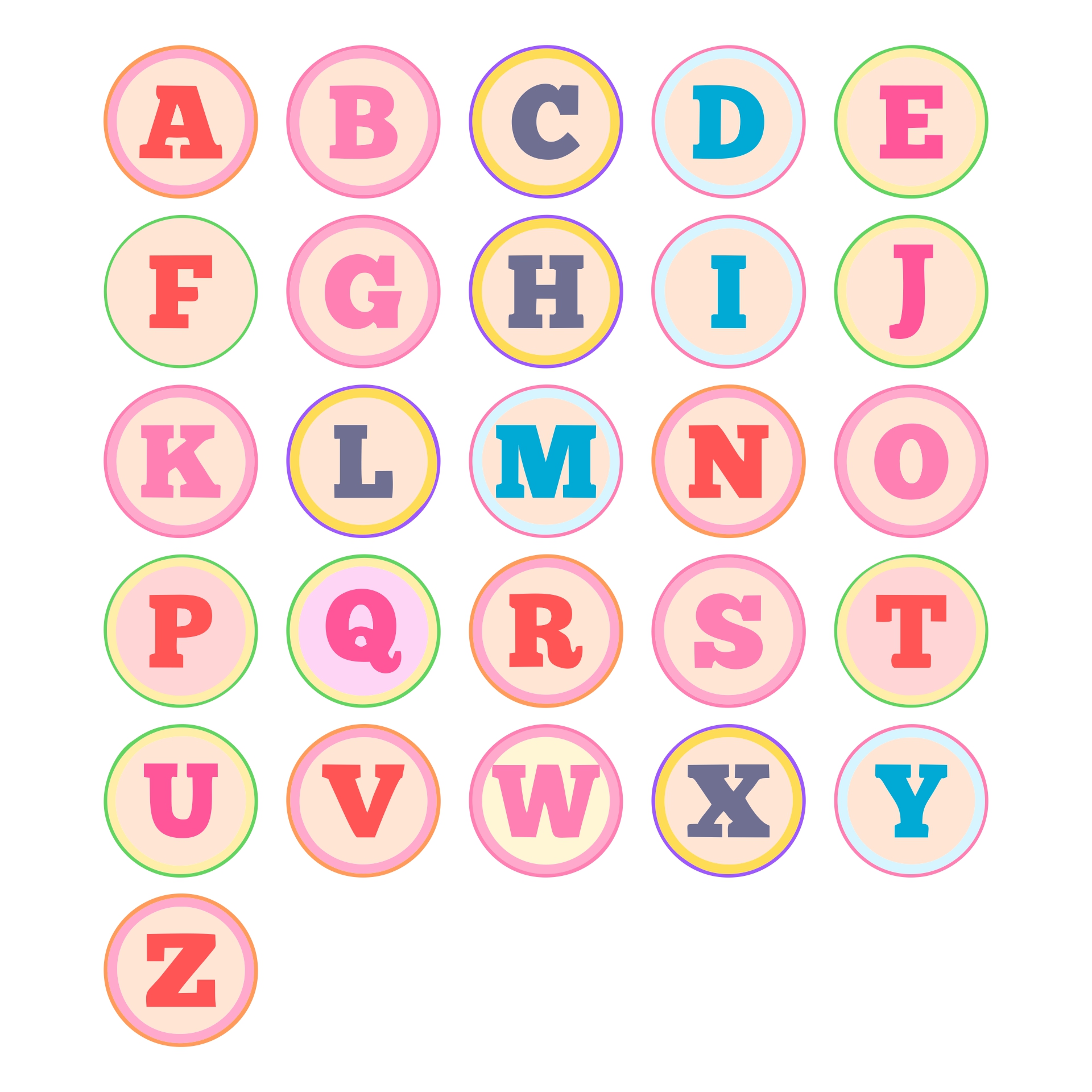 Printable Alphabet Letters Labels