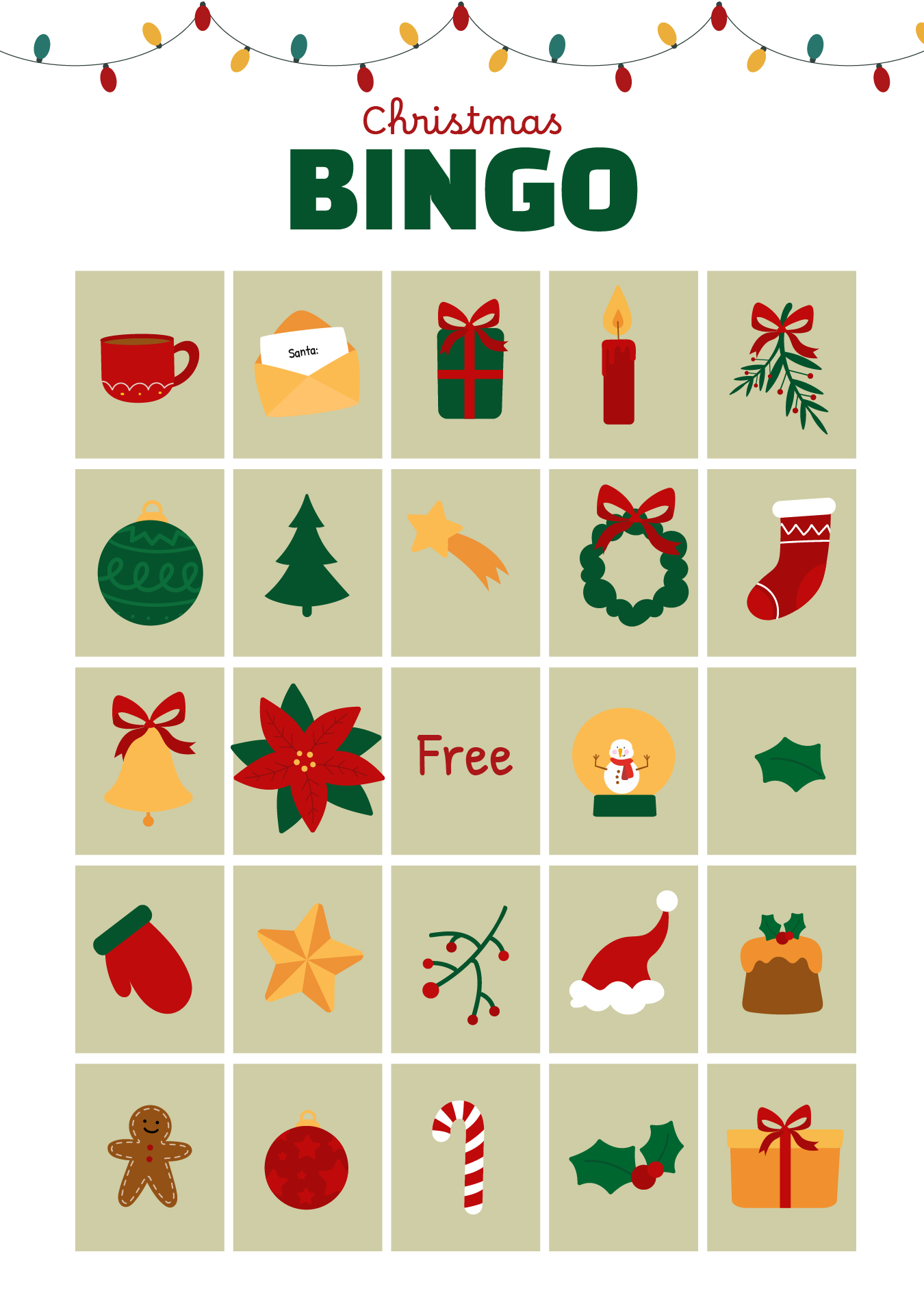 Printable Christmas Bingo Game