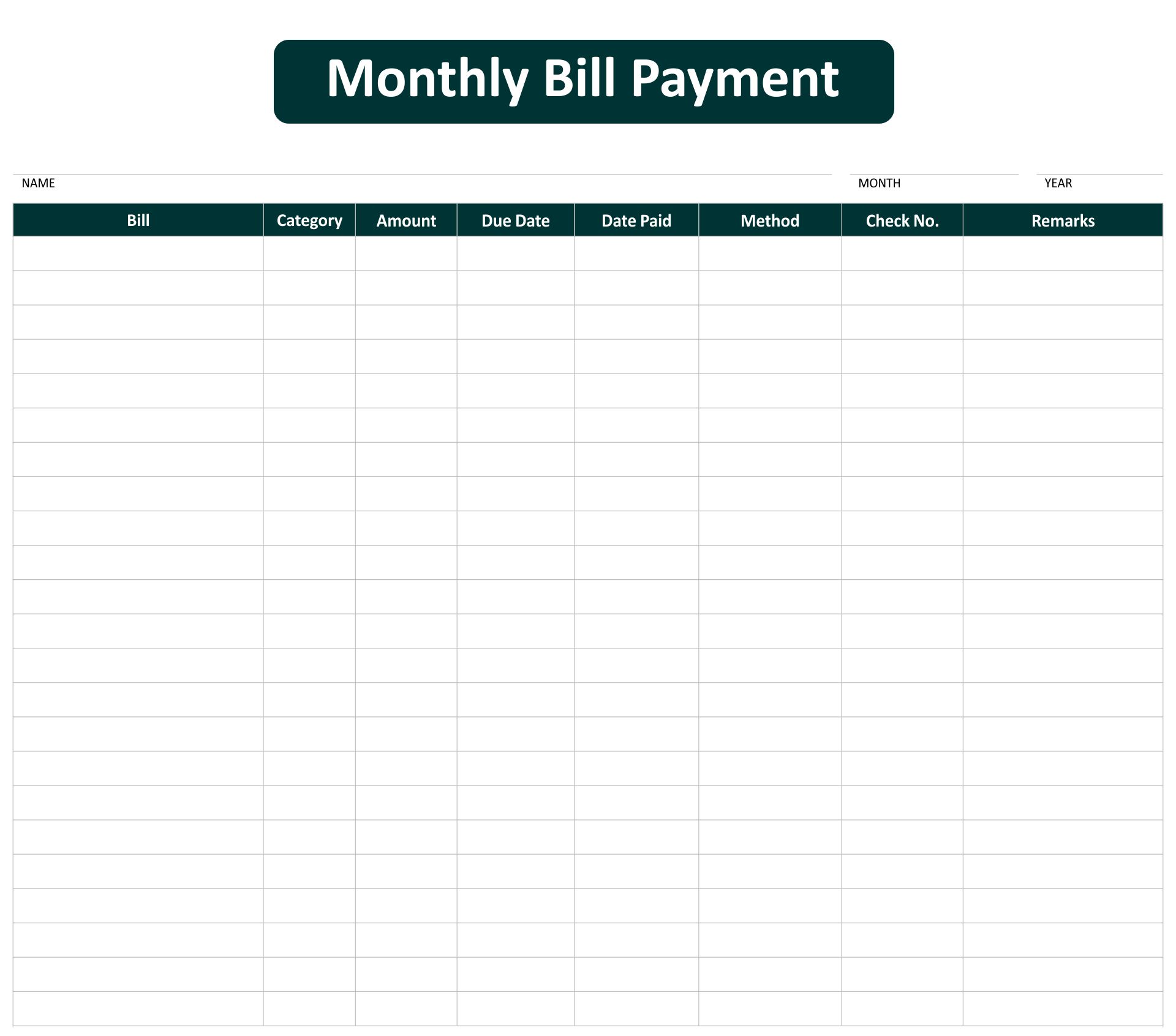 5 Best Free Printable Pay Chart - printablee.com
