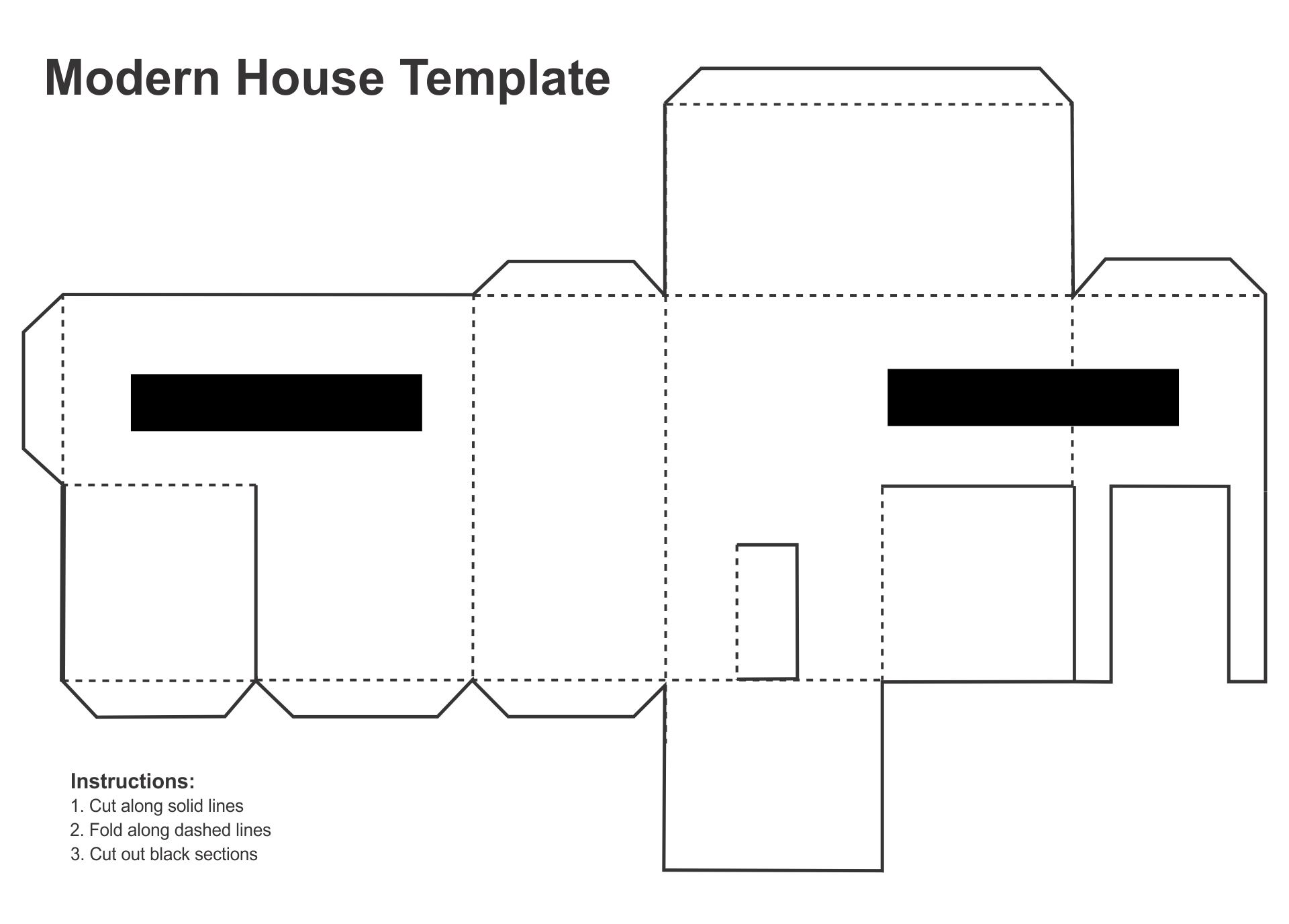 3D Paper House Template from www.printablee.com