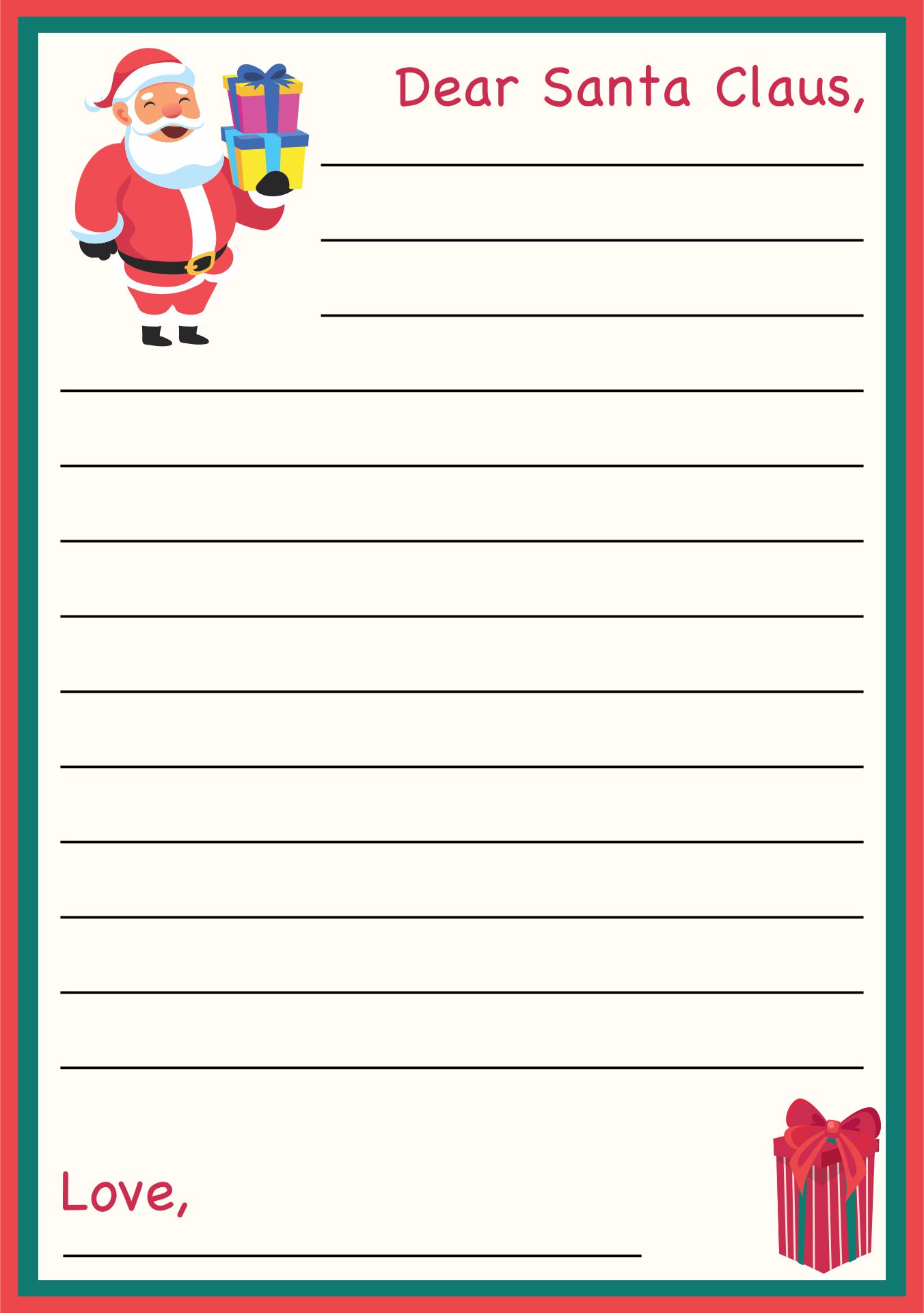 Christmas Santa Letter Printable