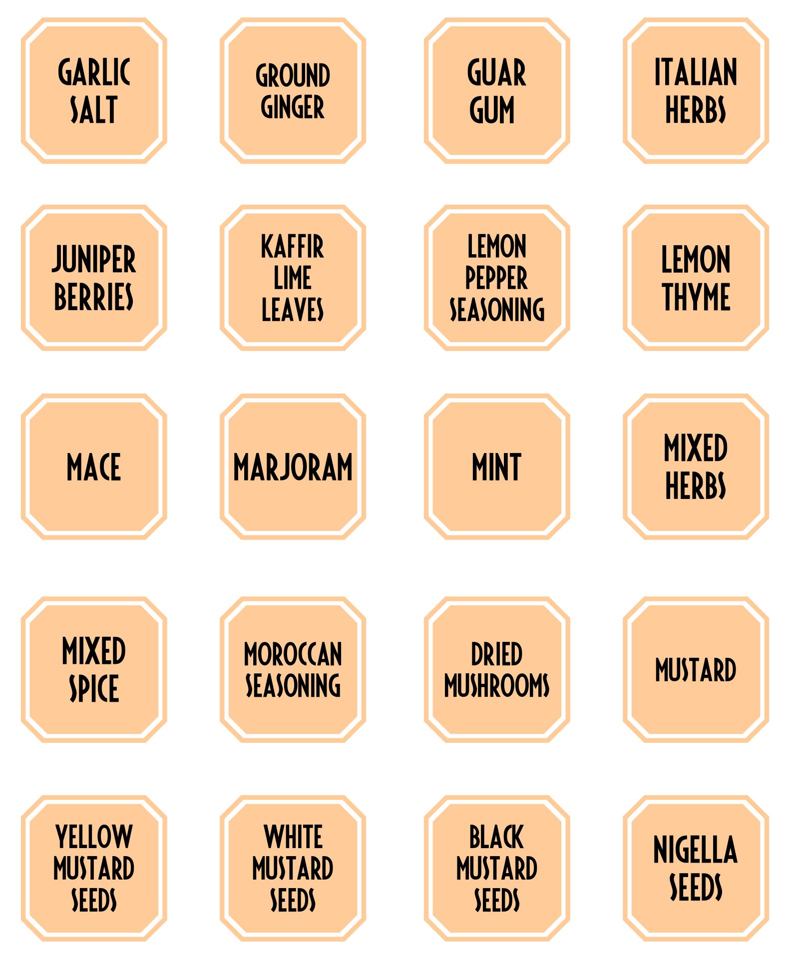 Free Printable Kitchen Spice Labels The Graffical Muse For Strange 