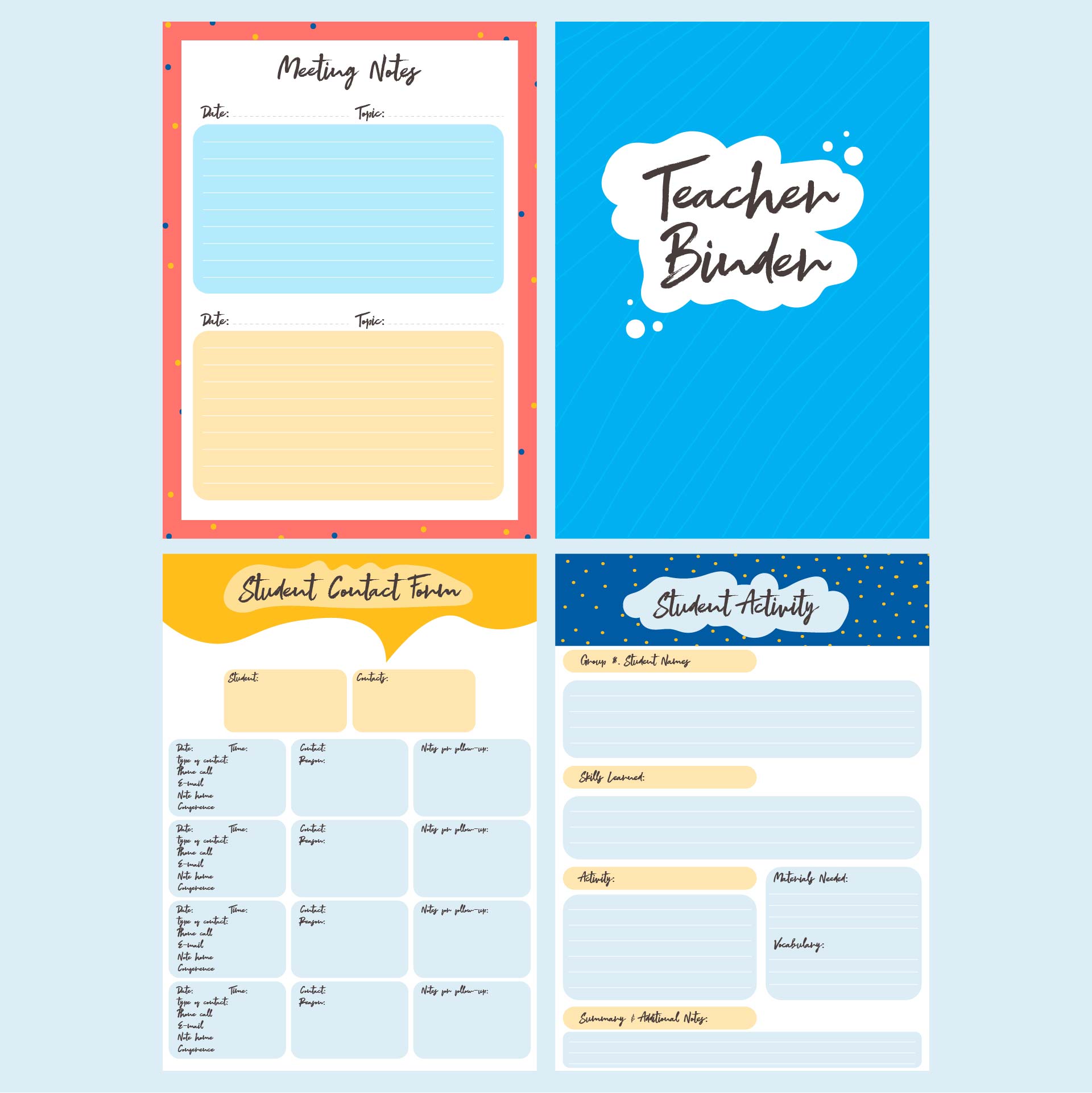 Teacher Planning Calendar Printable