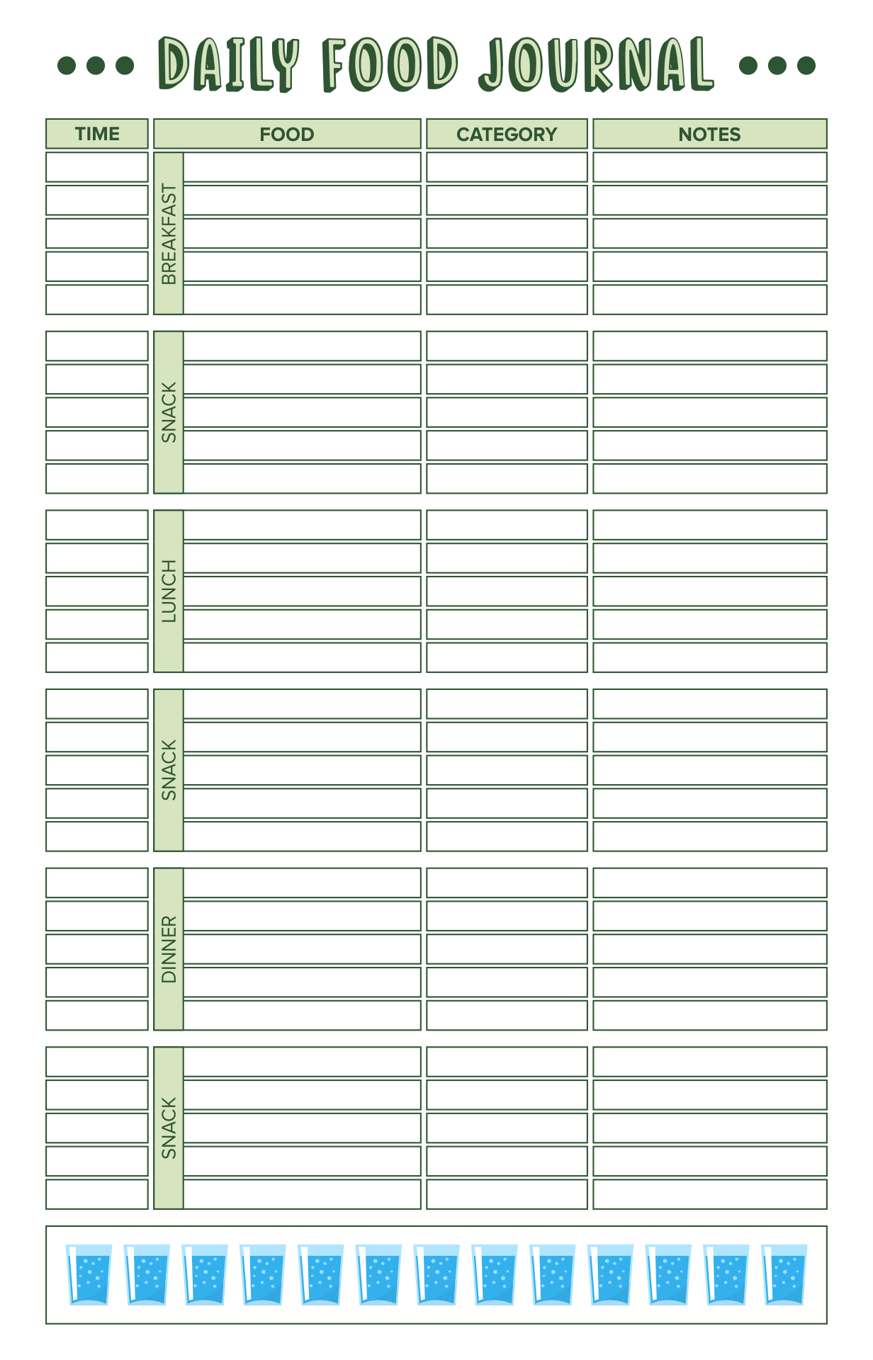 8 Best Printable Food Journal Template Weight Loss - printablee.com