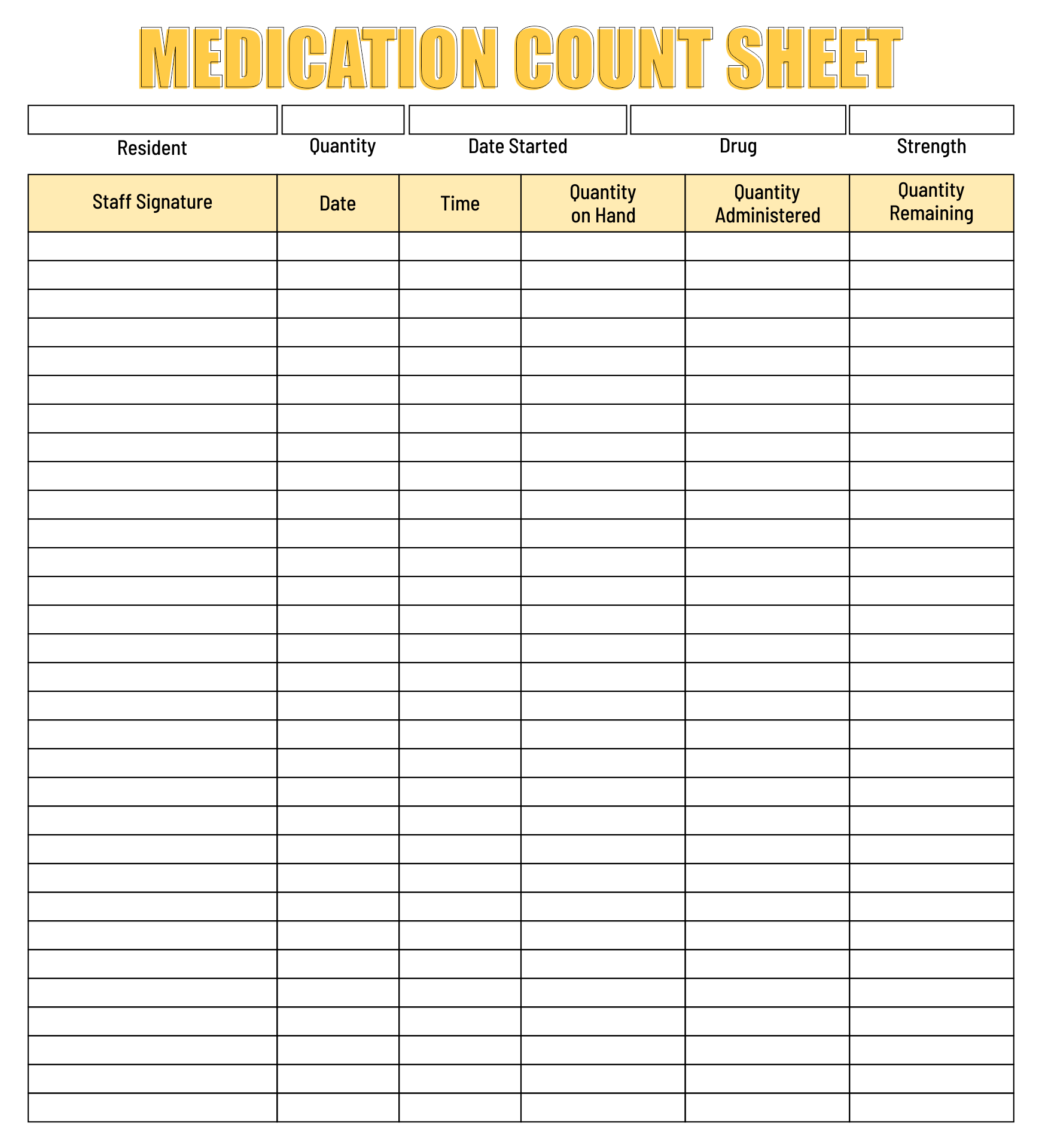 Medication Count Sheet Fill Online Printable Fillable - vrogue.co
