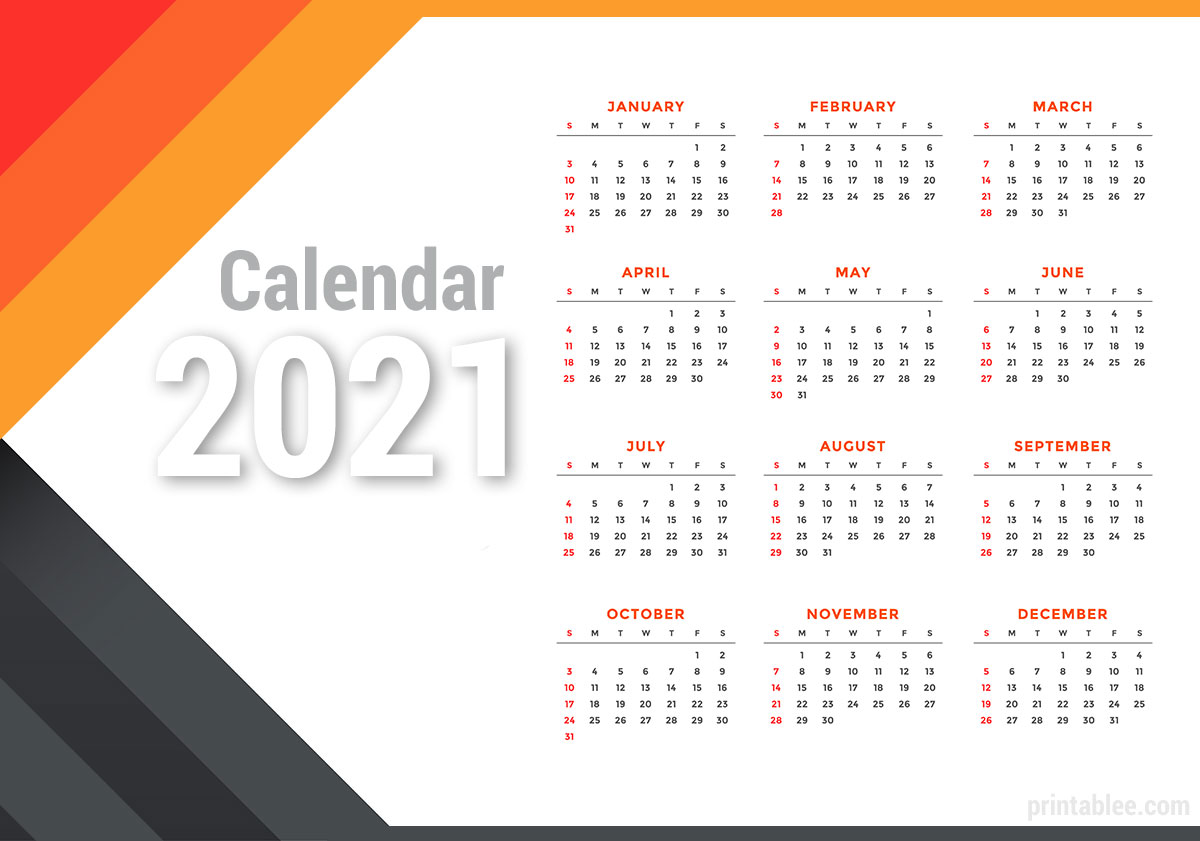 Modern professional 2021 business calendar design template