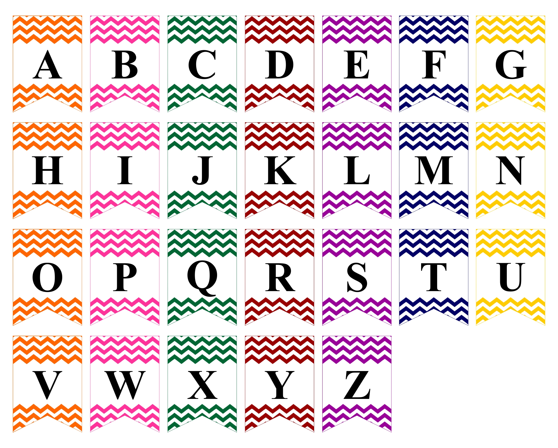 Pennant Printable Alphabet Letters