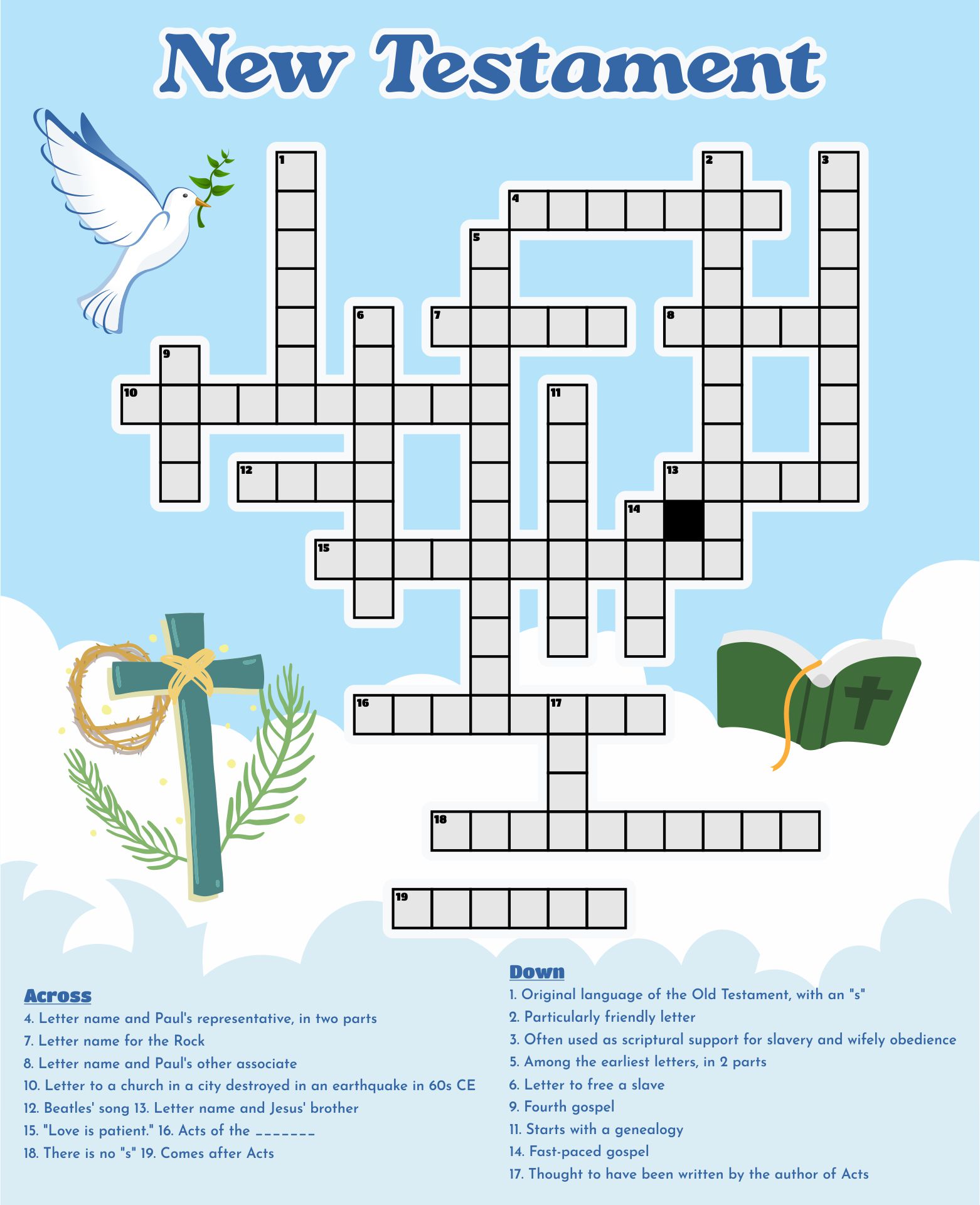 Printable Bible Crossword Puzzles