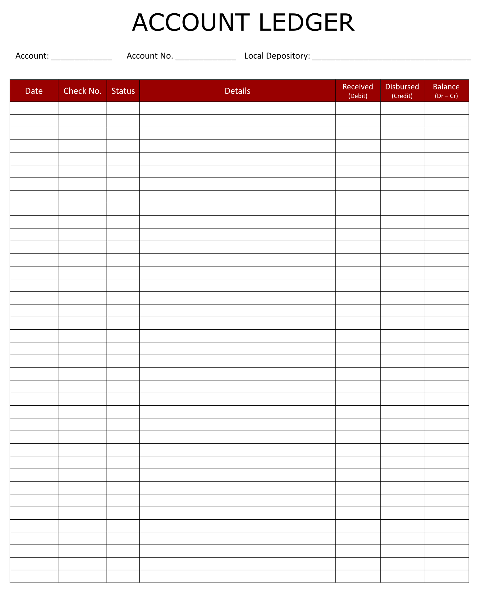 10 Best Accounting Ledger Template Printable for Free at