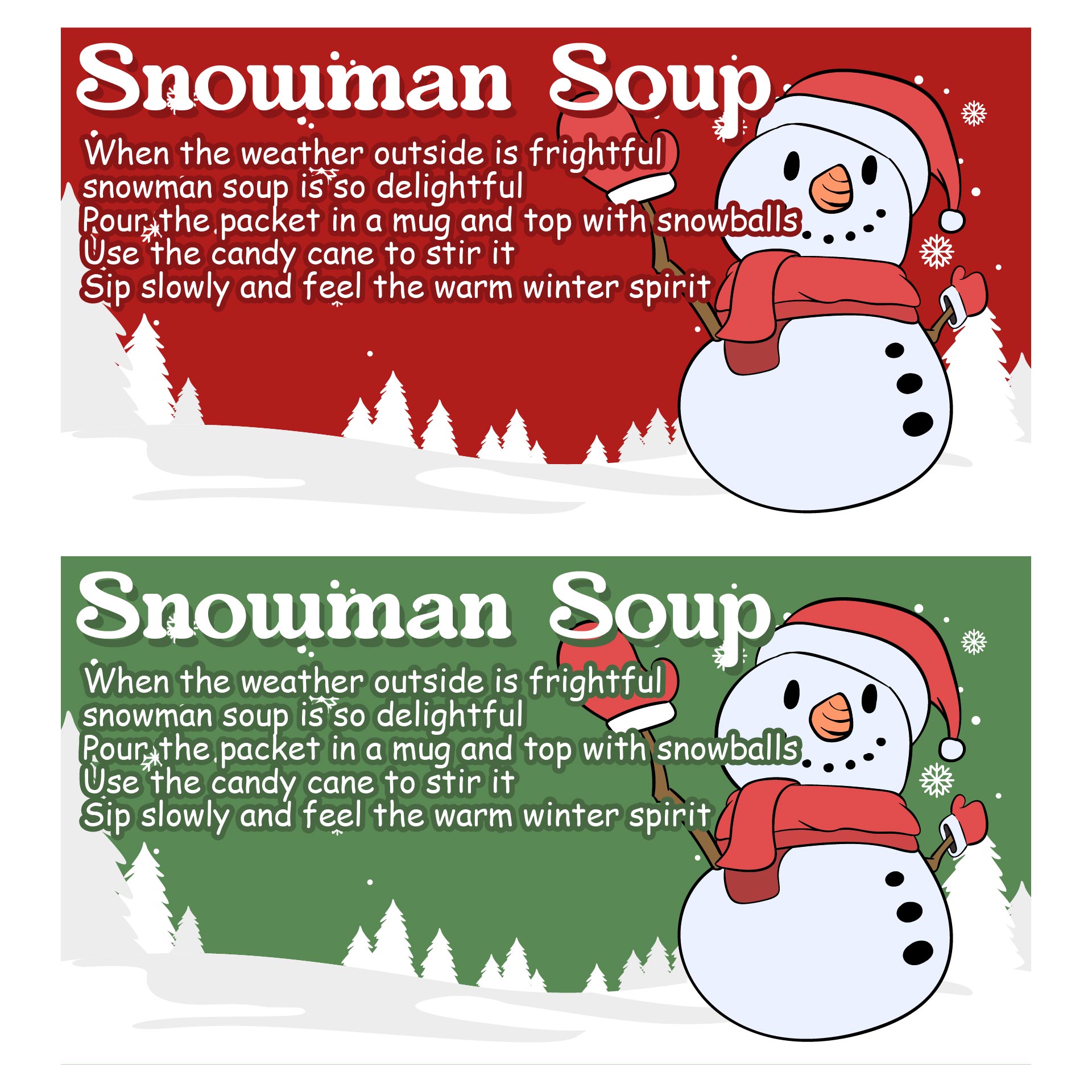 Printable Snowman Soup Recipe