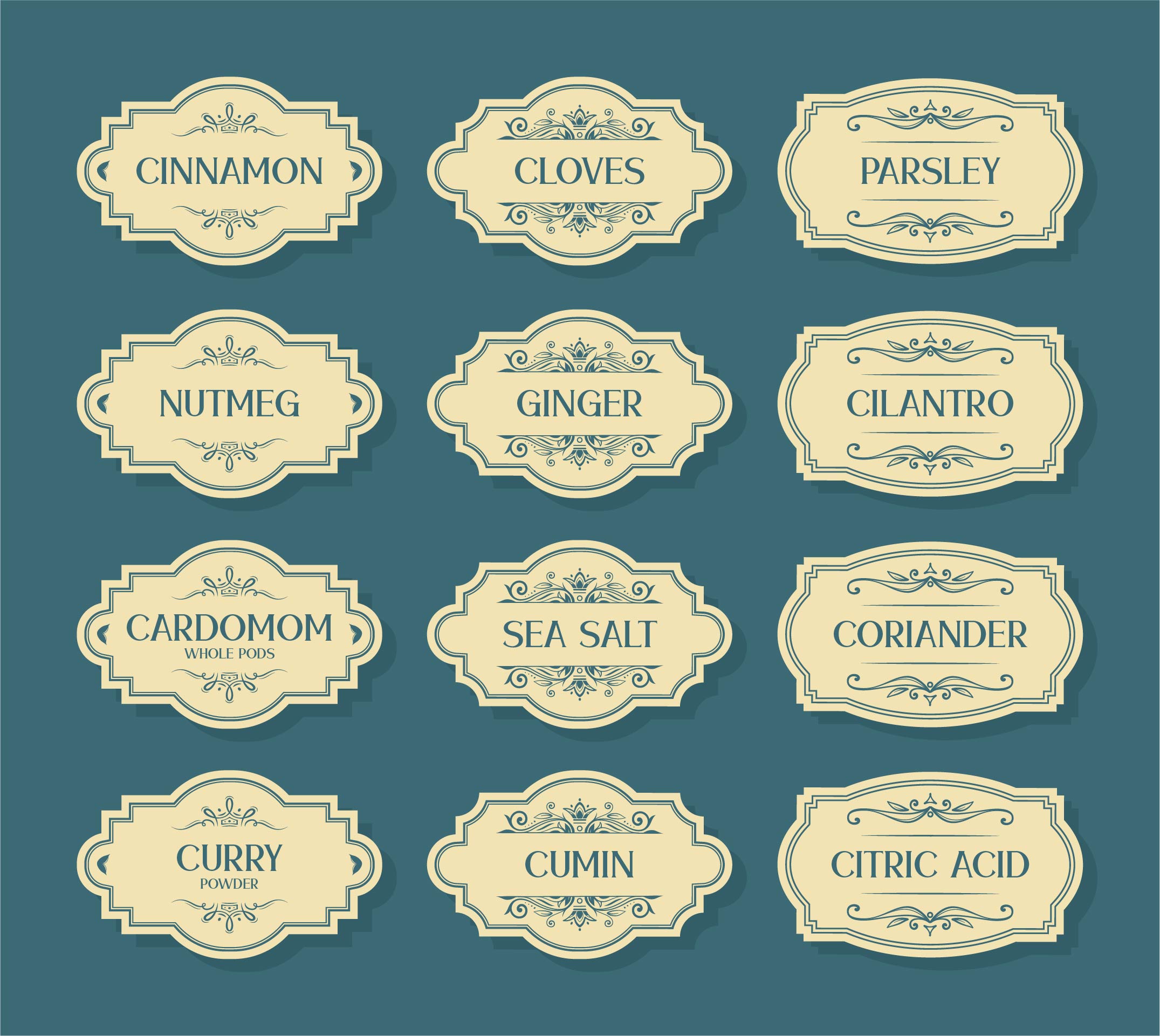 Free Printable Vintage Spice Labels Free Printable Vintage Spice Labels