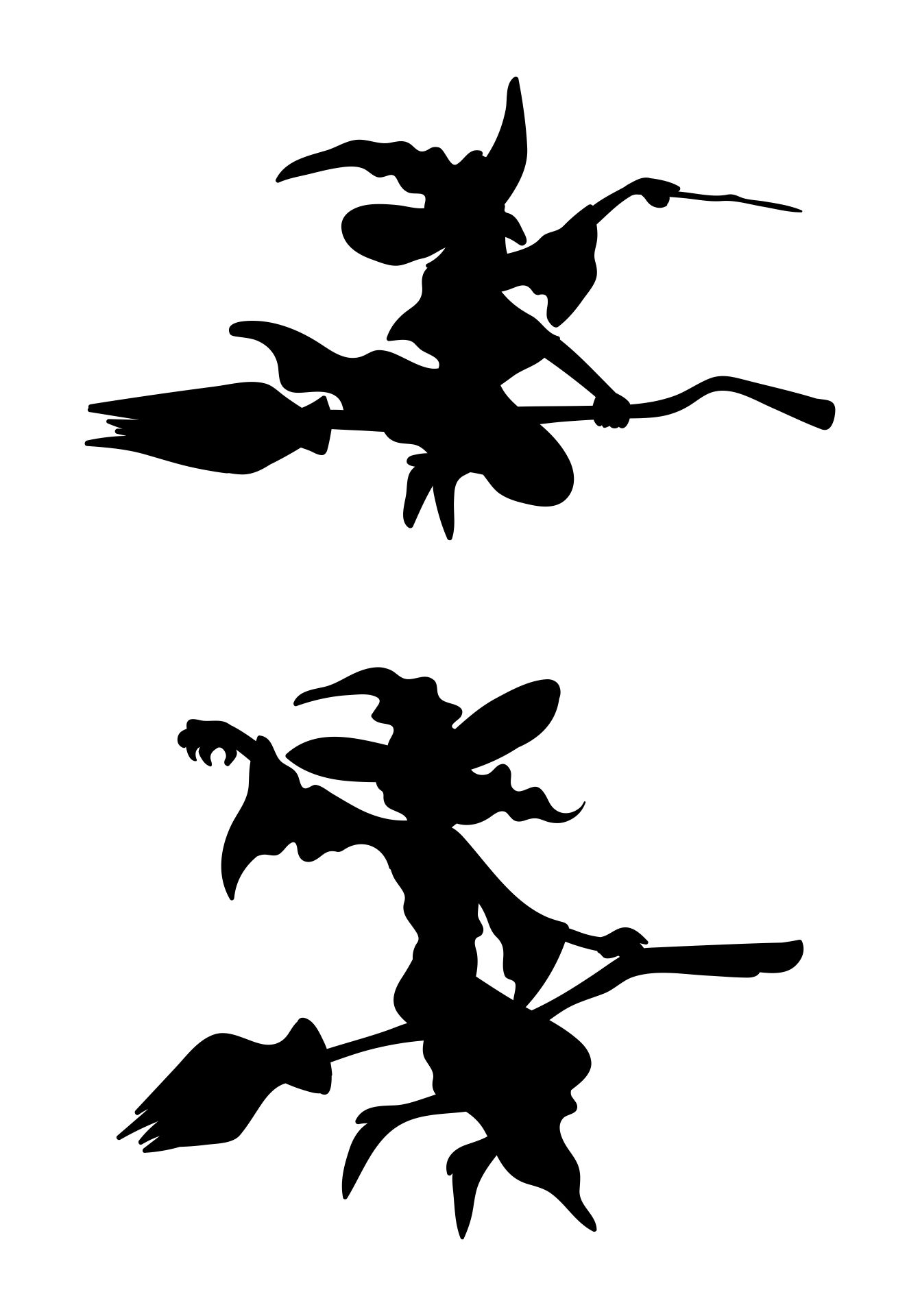 Vintage Halloween Witch Silhouette
