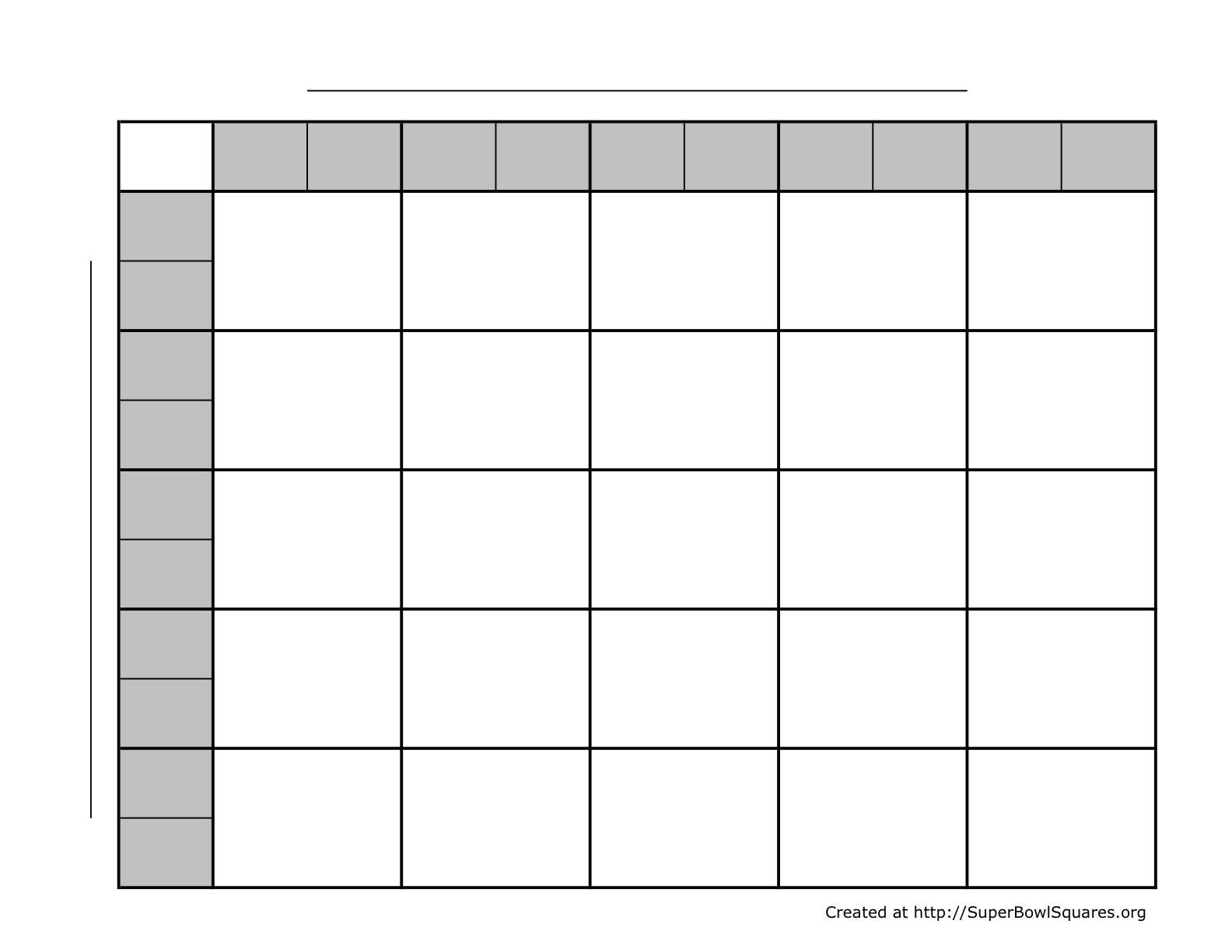 Free 25 Square Football Pool Template