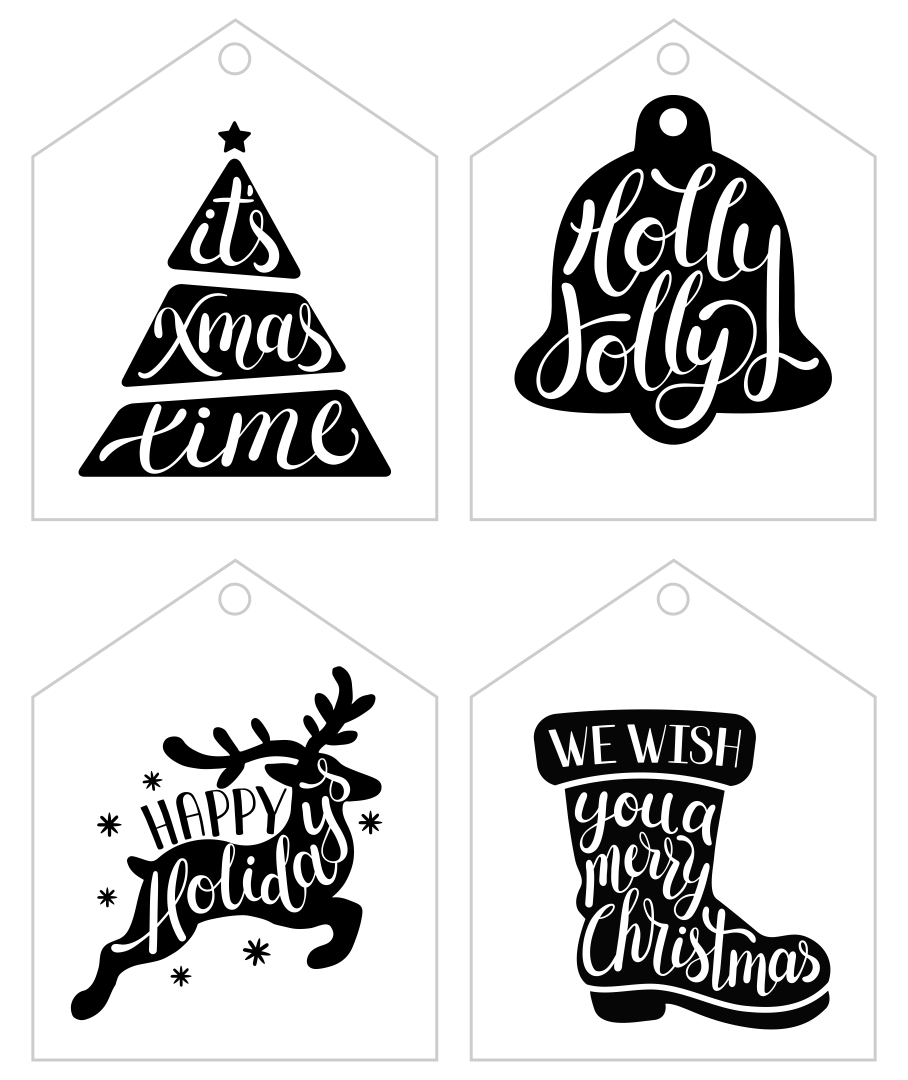 6 Best Printable Christmas Gift Tags Black And White PDF For Free At 