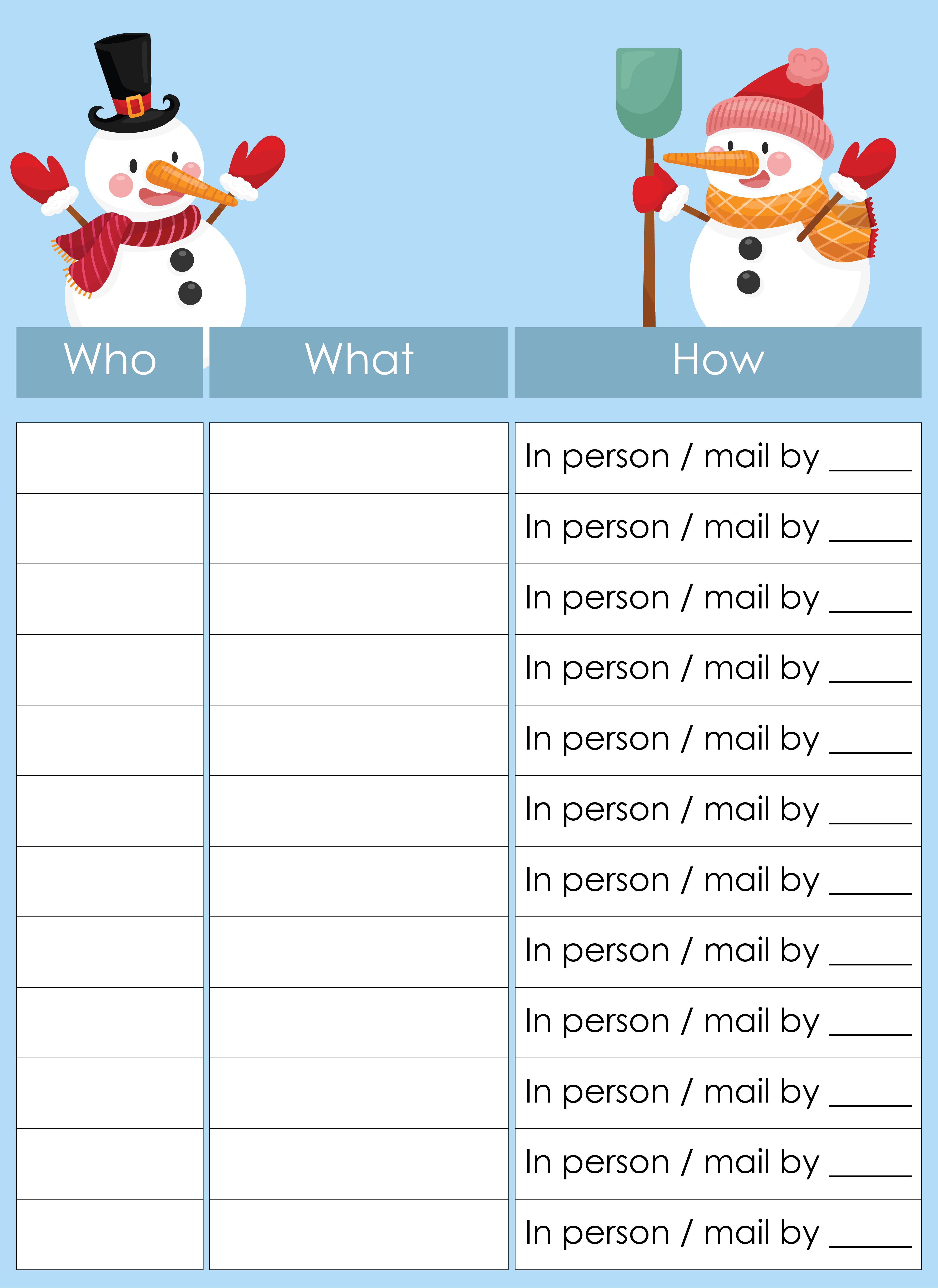 Printable Christmas Gift List