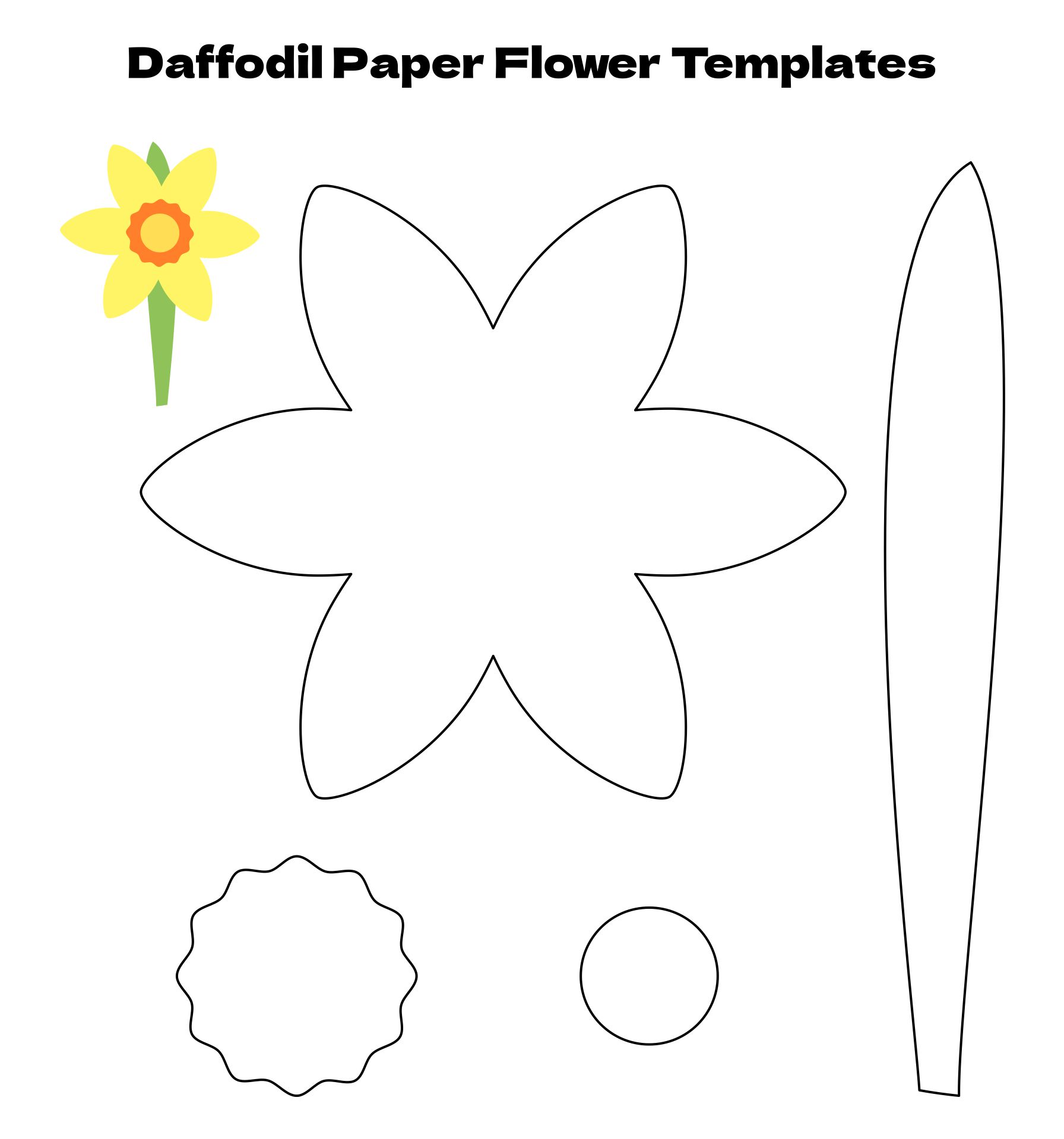 Daffodil Template Printable Pattern