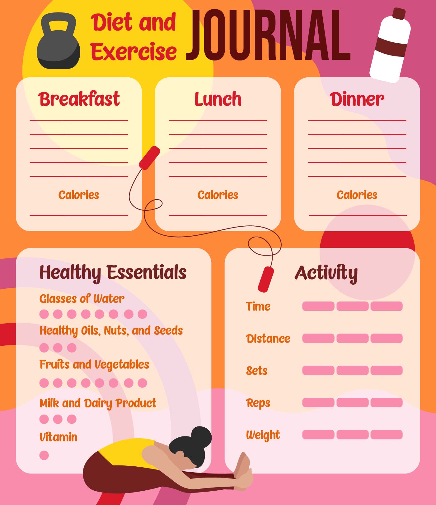 Diet and Exercise Journal Printable