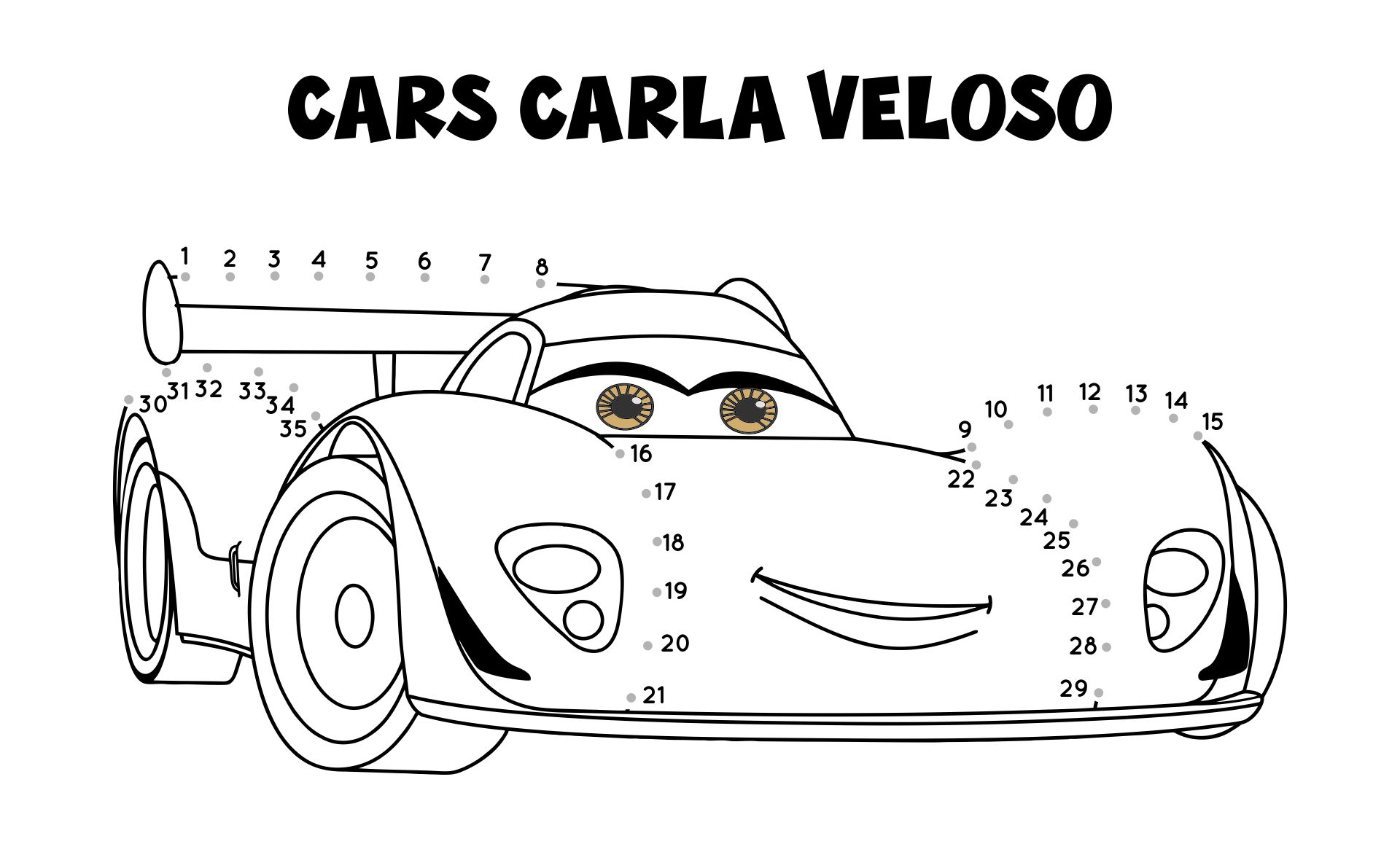 Disney Cars Connect the Dots Worksheets