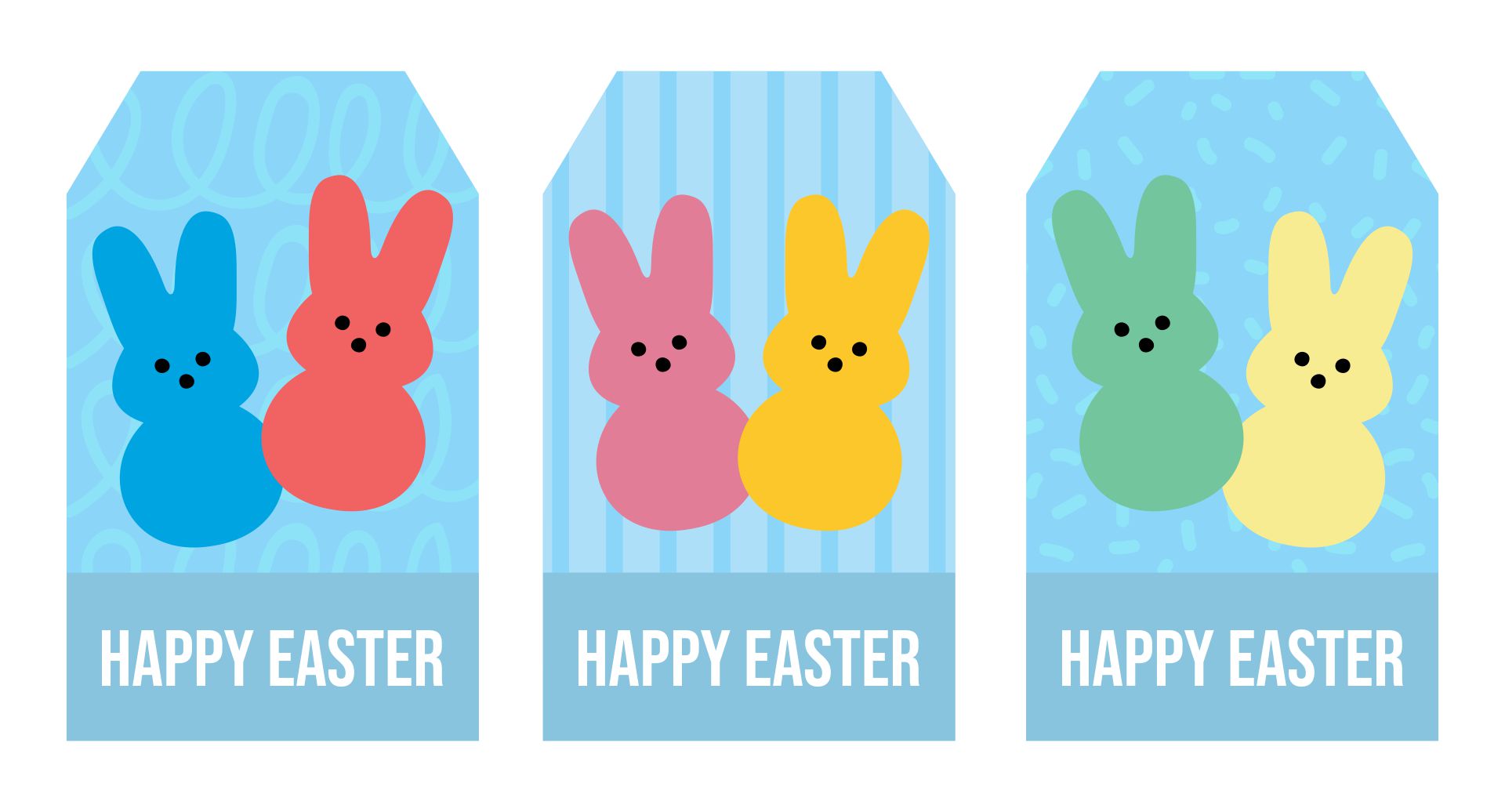 Easter Peeps Gift Tags Printables