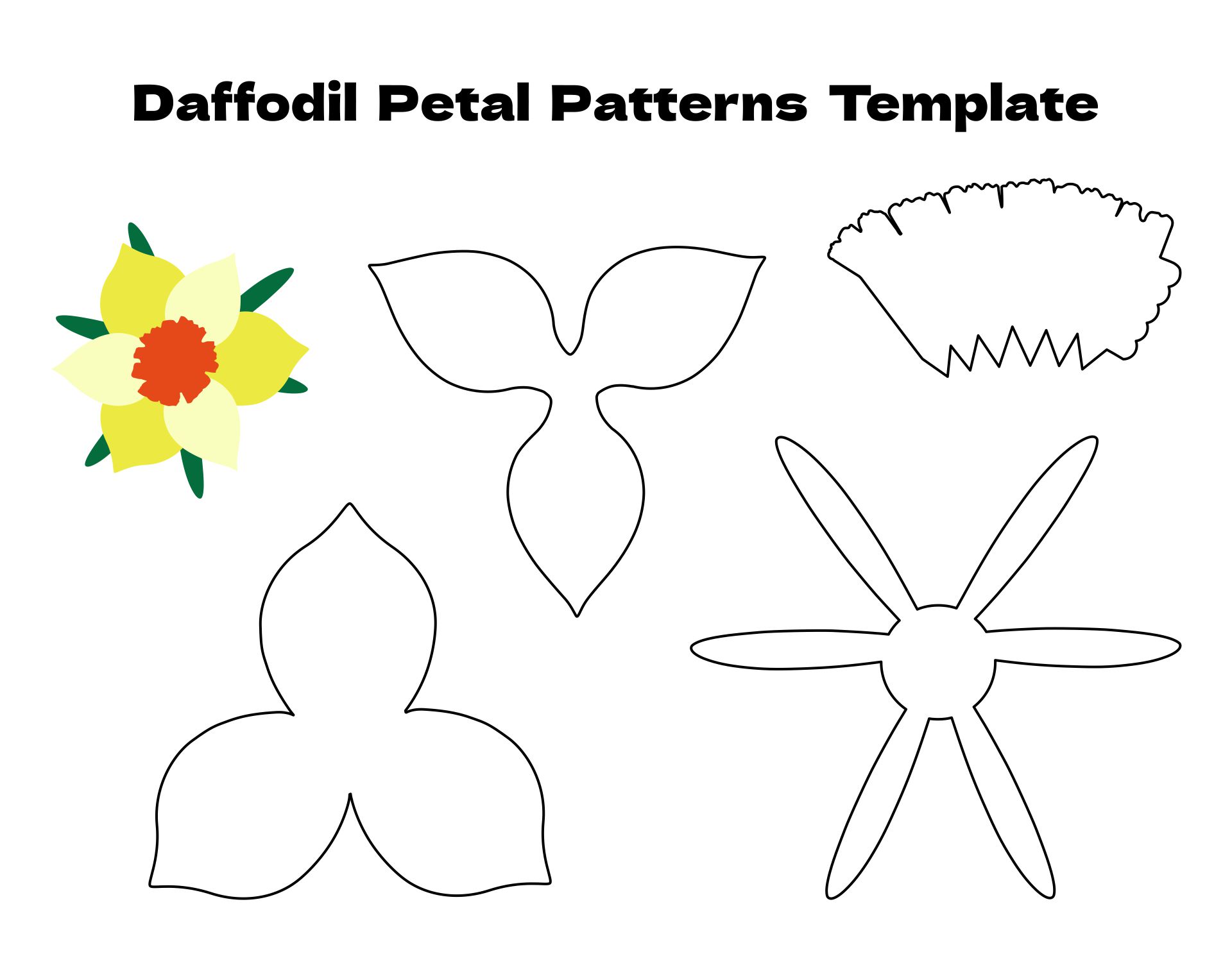 Flower Petal Patterns to Cut Out Template