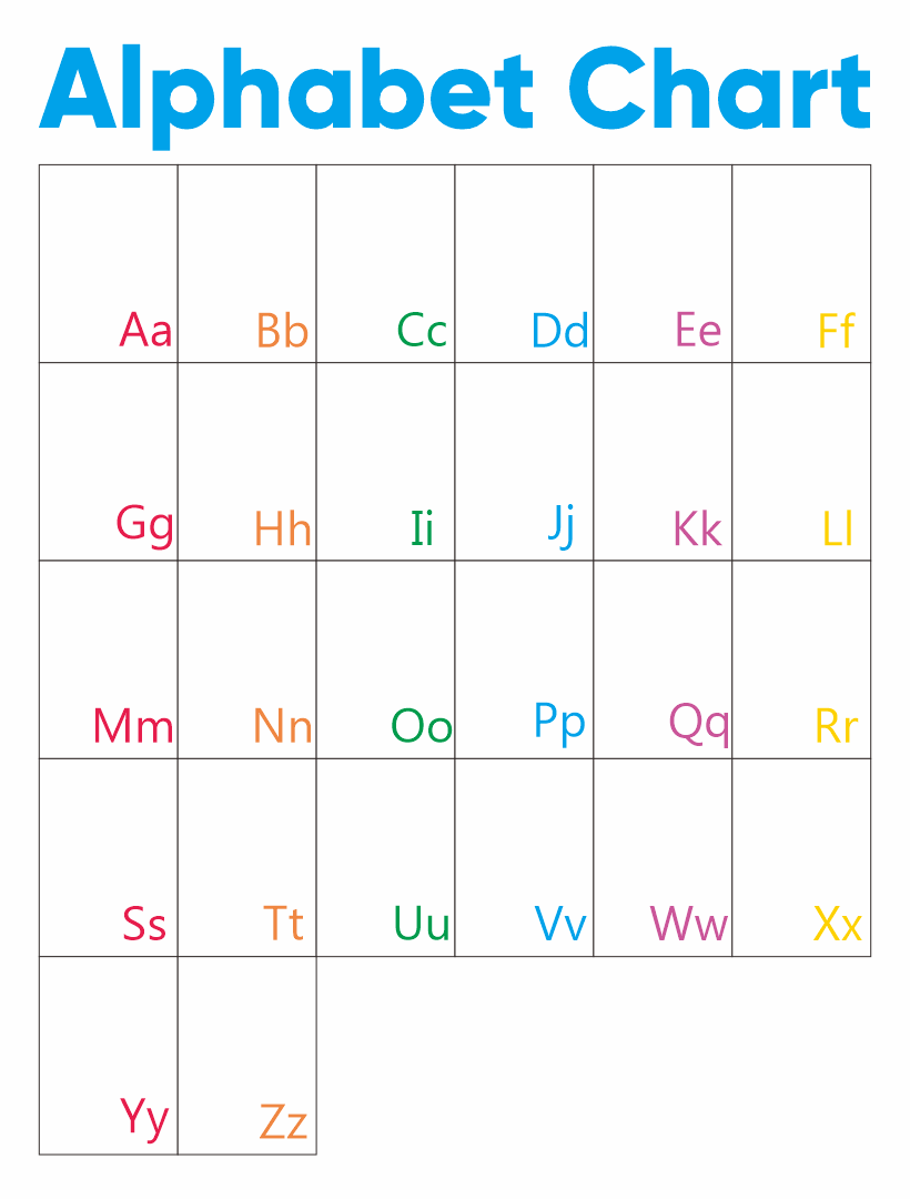 10 Best Free Kindergarten Alphabet Chart Printable - printablee.com