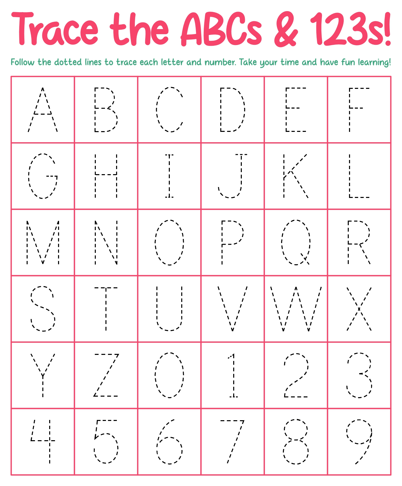 Alphabet Tracing Worksheets Uppercase