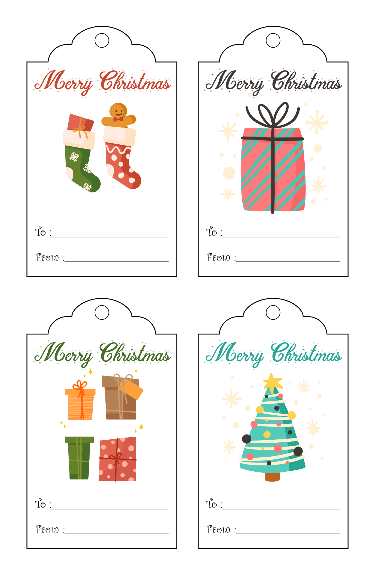 10 Best Blank Christmas Gift Tag Sticker Printable Printablee