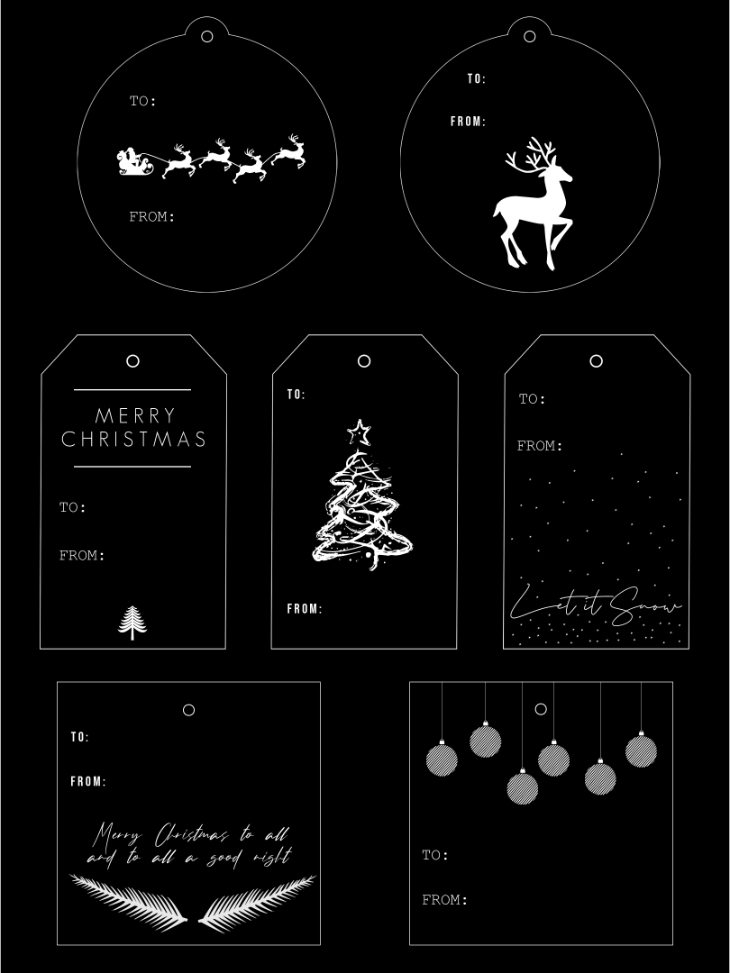 6 Best Printable Christmas Gift Tags Black And White - printablee.com