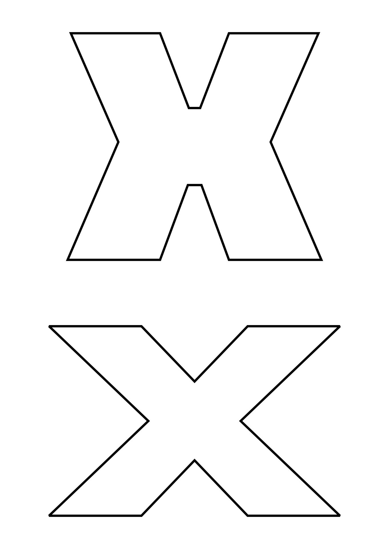 Printable Letter X Templates