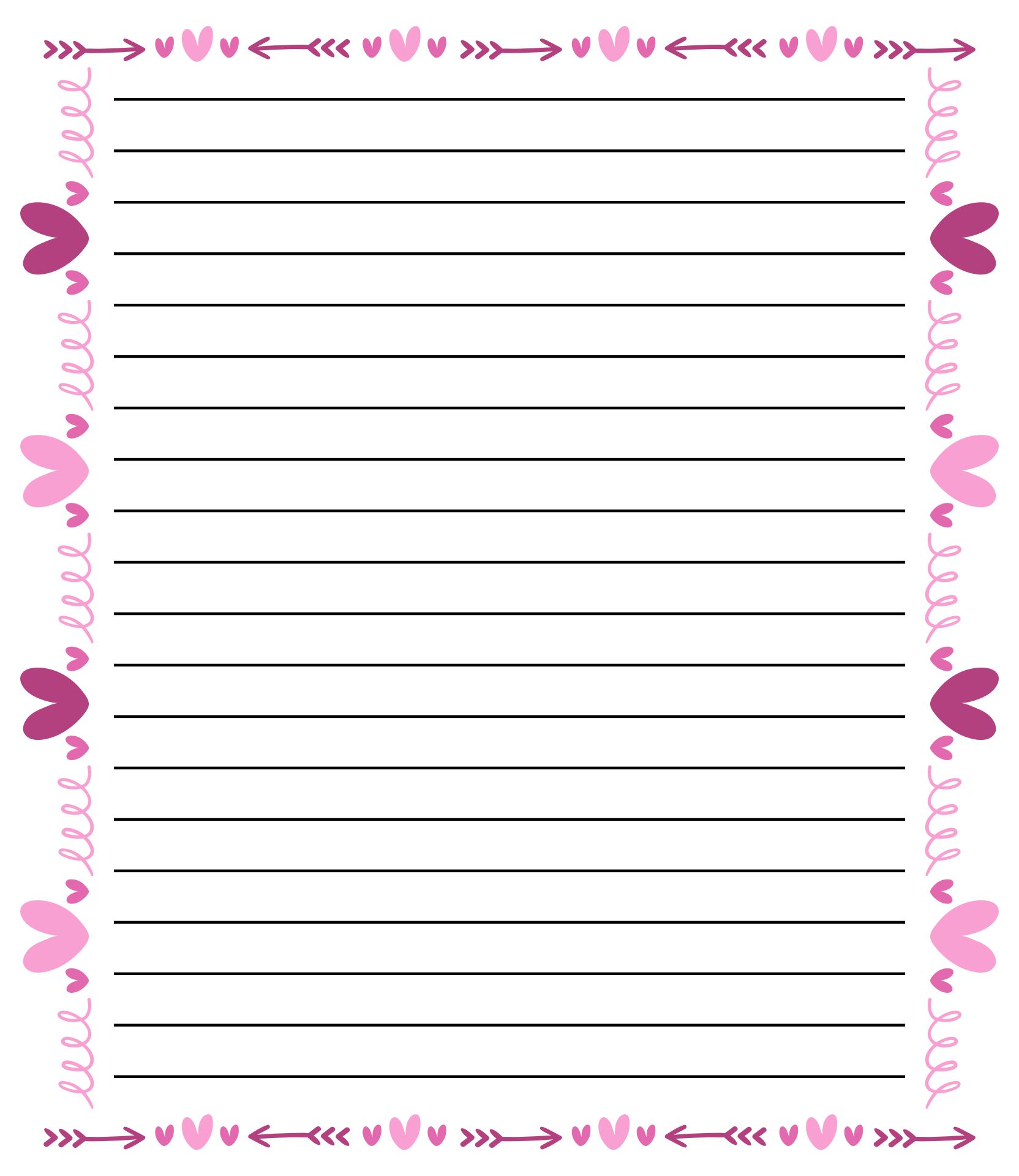 Free Lined Paper With Border Free Printable Lined Paper With Borders Printable Stationary 1