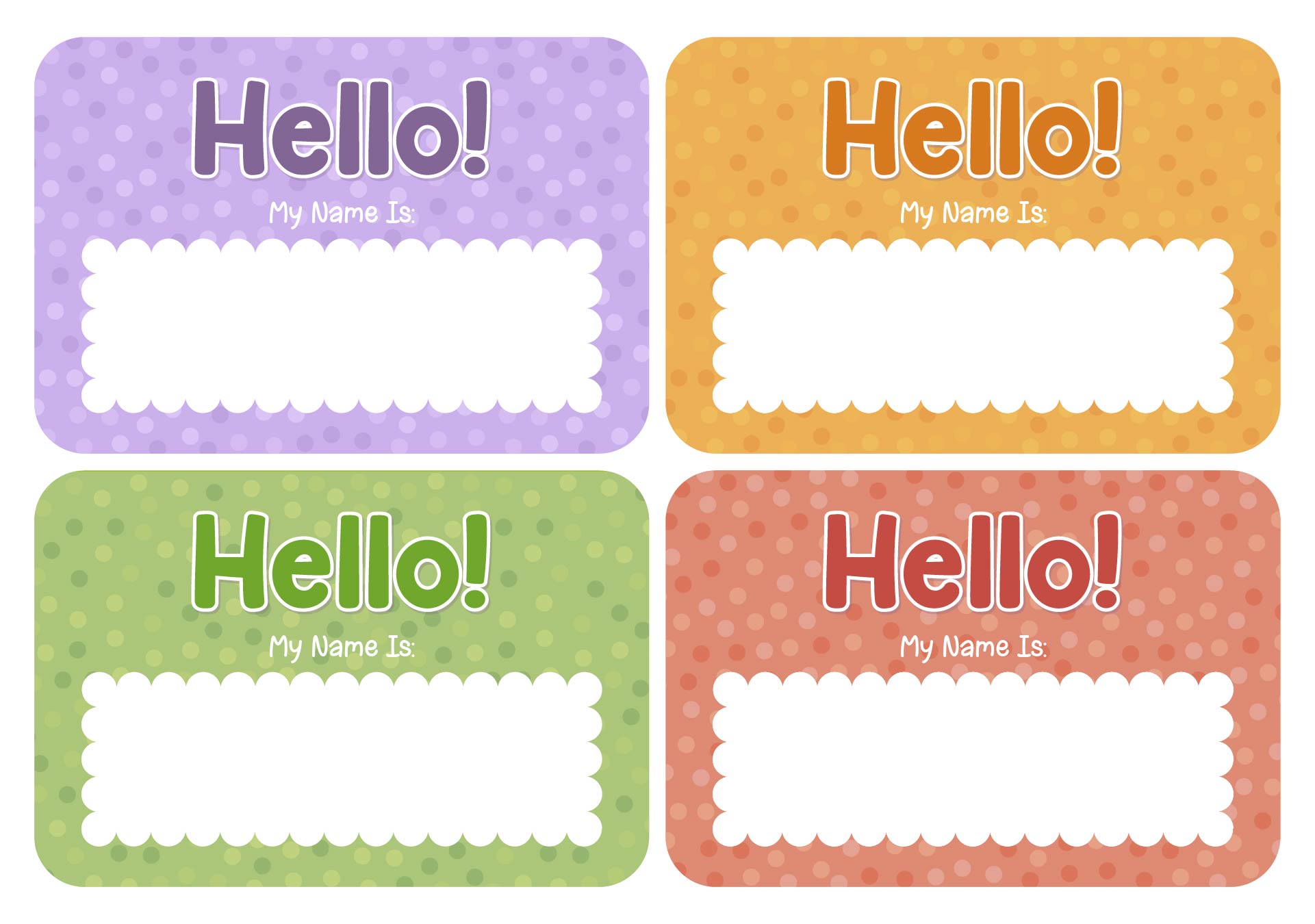 Polka Dot Labels  Printable Name Tags