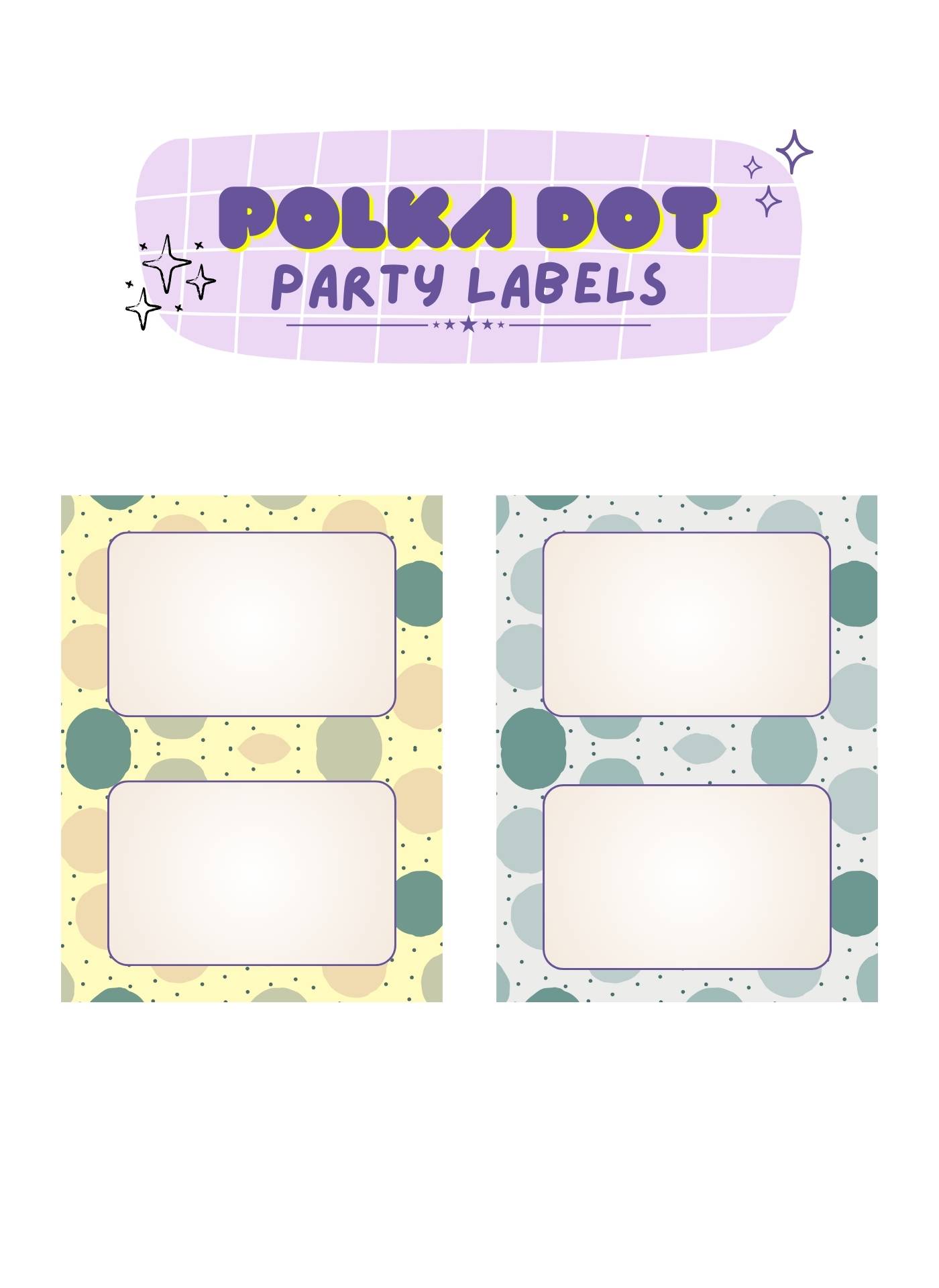 Printable Polka Dot Labels