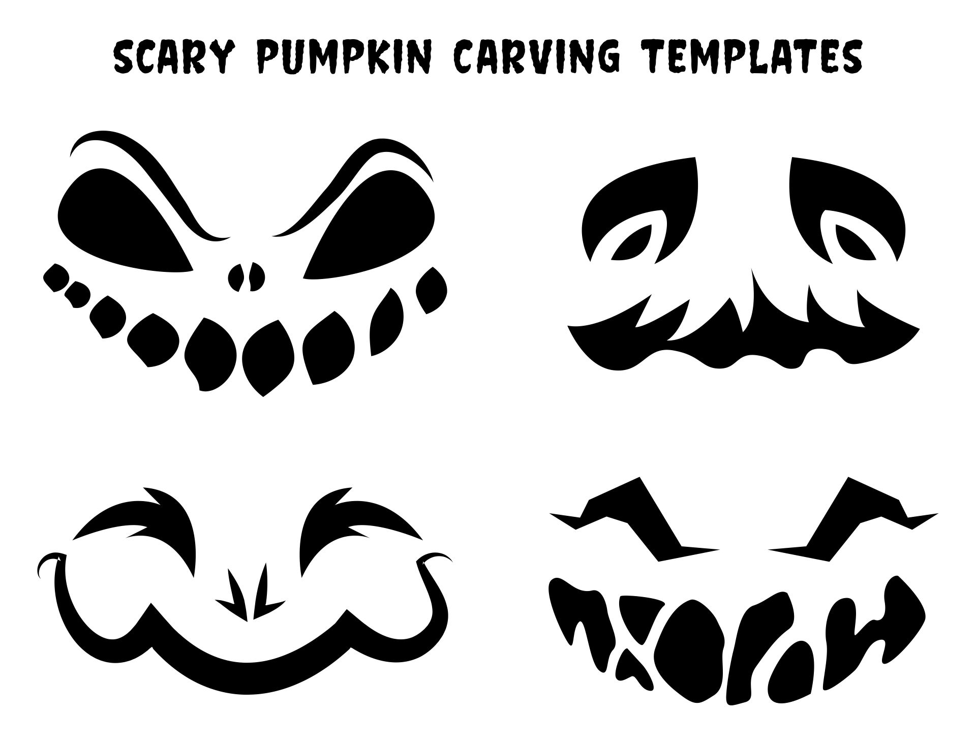 6 Best Scary Pumpkin Carving Templates Printables PDF for Free at ...