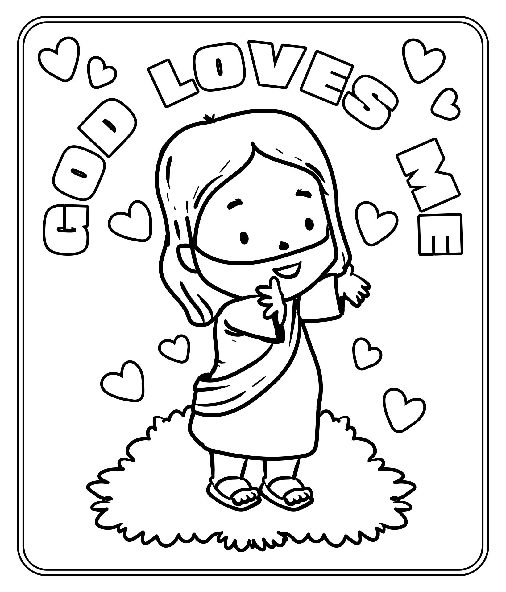 God Loves Me Coloring Pages Printable Free