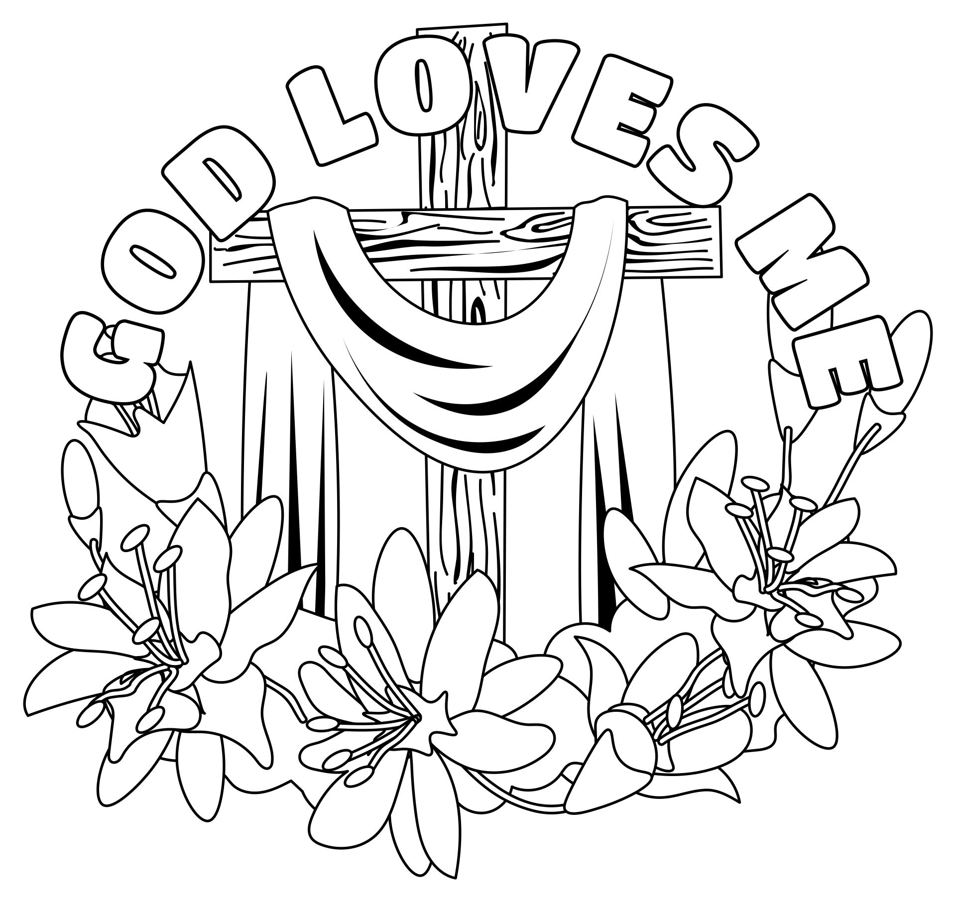 God Loves Me Coloring Pages