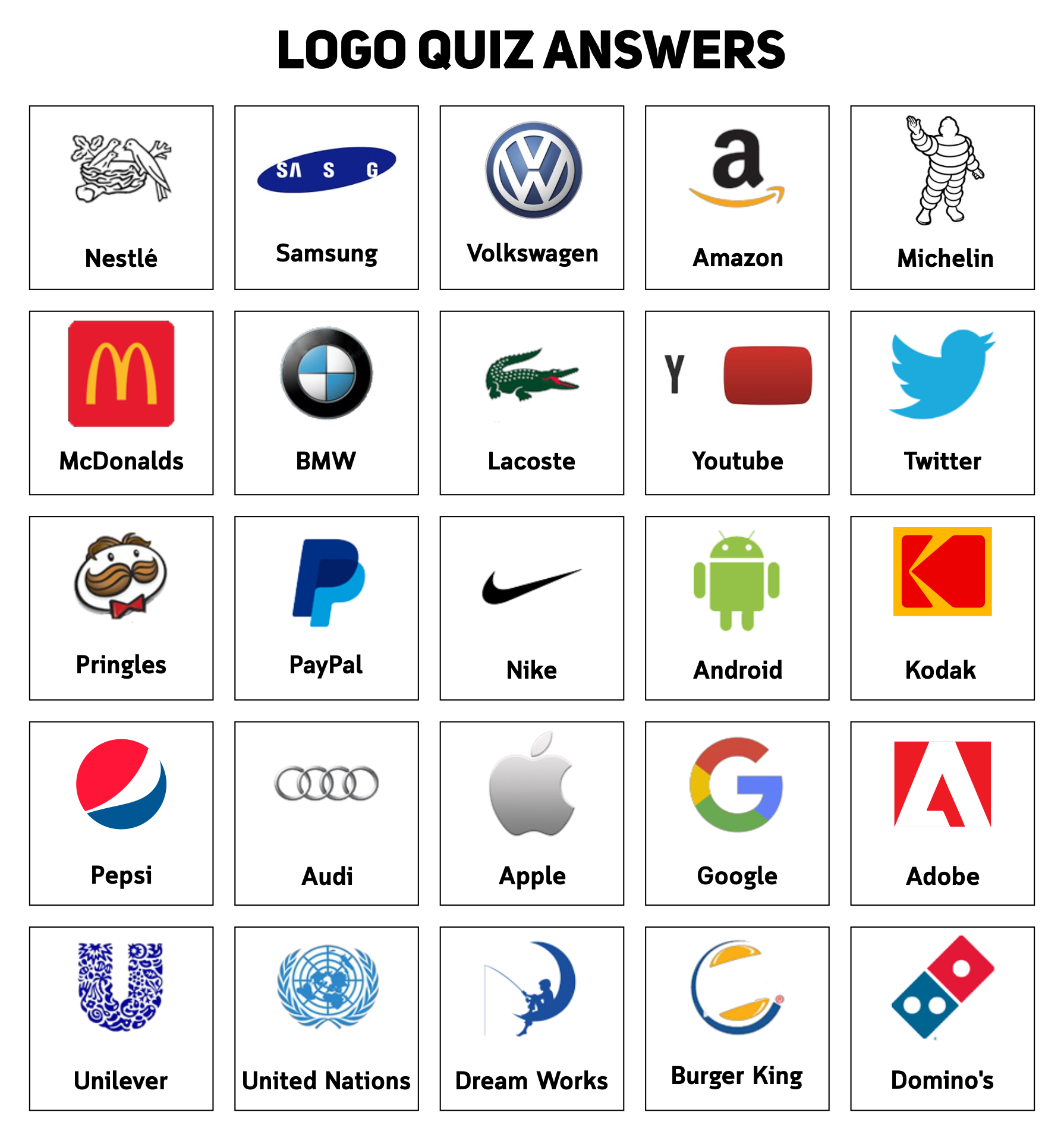 Best Logo Trivia Printable - printablee.com