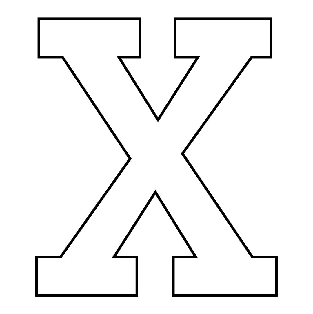 Letter X Outline