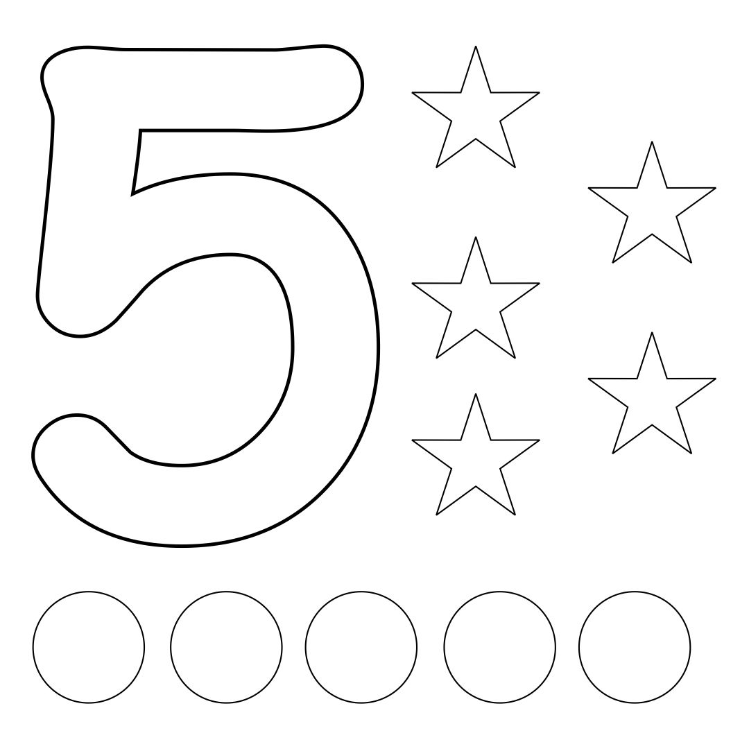 number-5-template-printable