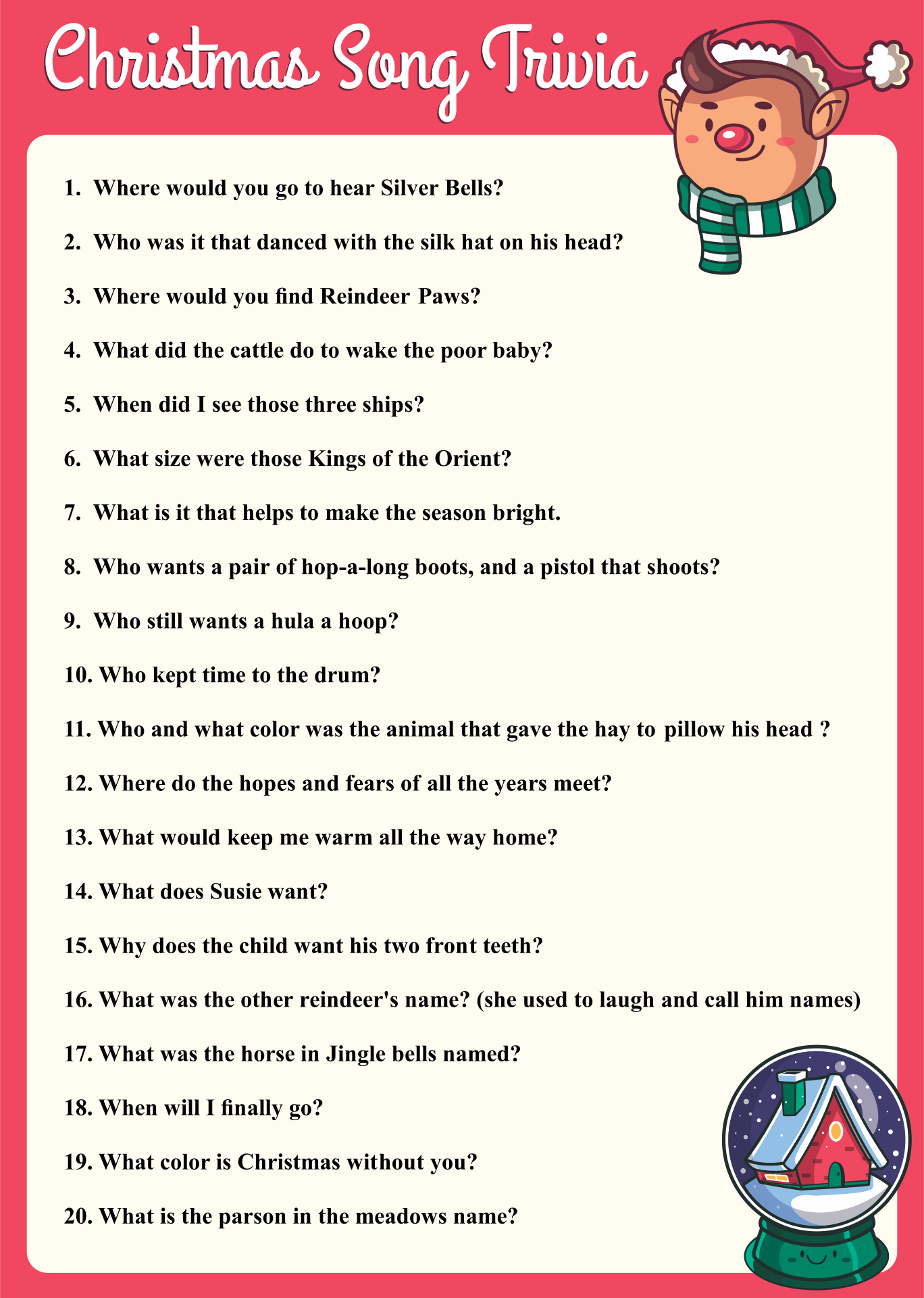 10 Best Printable Christmas Trivia PDF for Free at Printablee