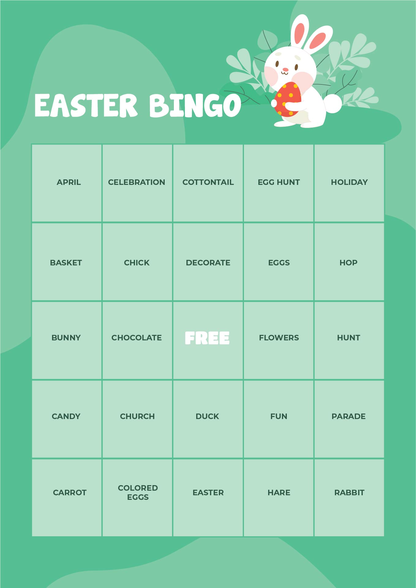 Printable Easter Bingo Game Cards