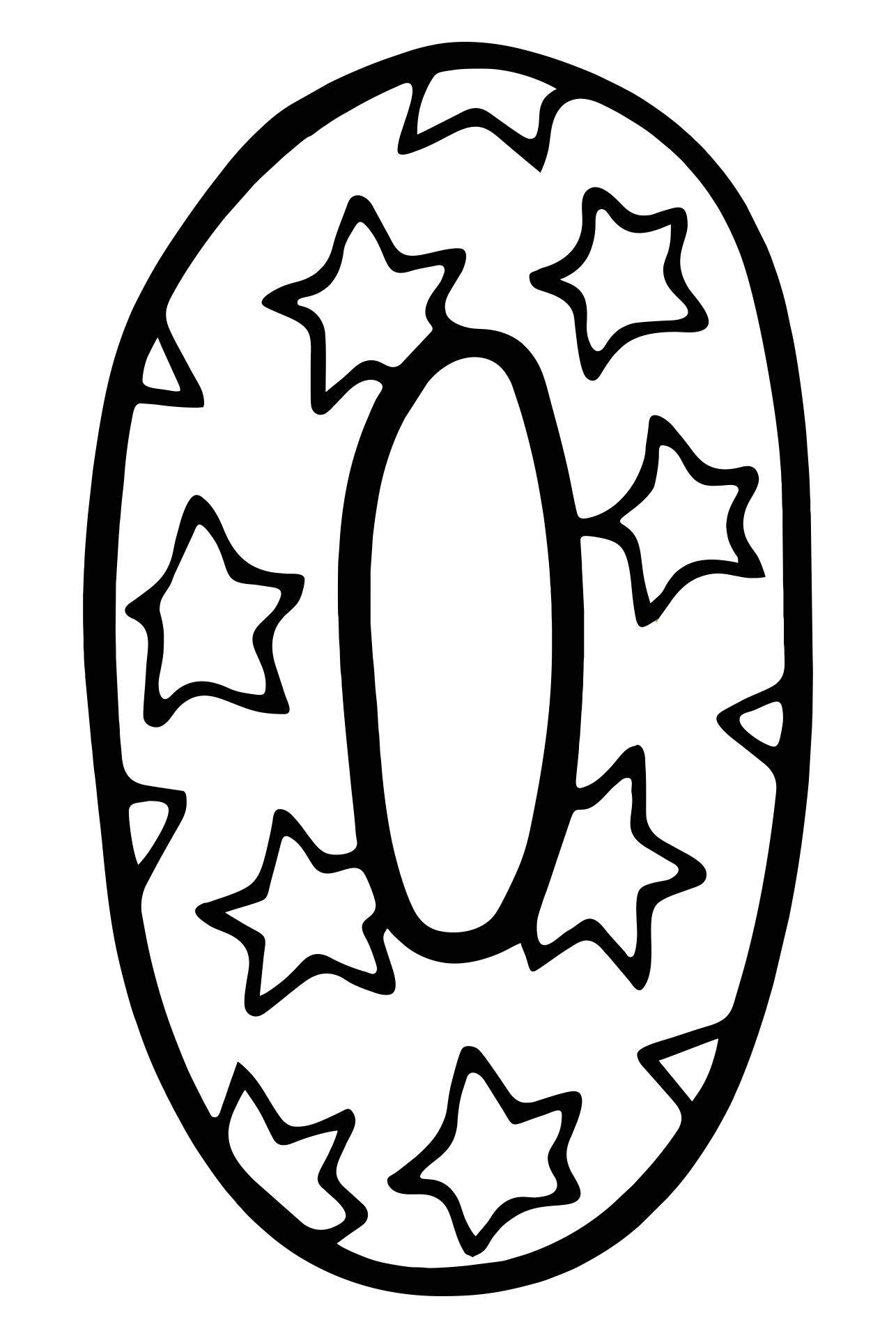 Printable Number 0 Coloring Pages