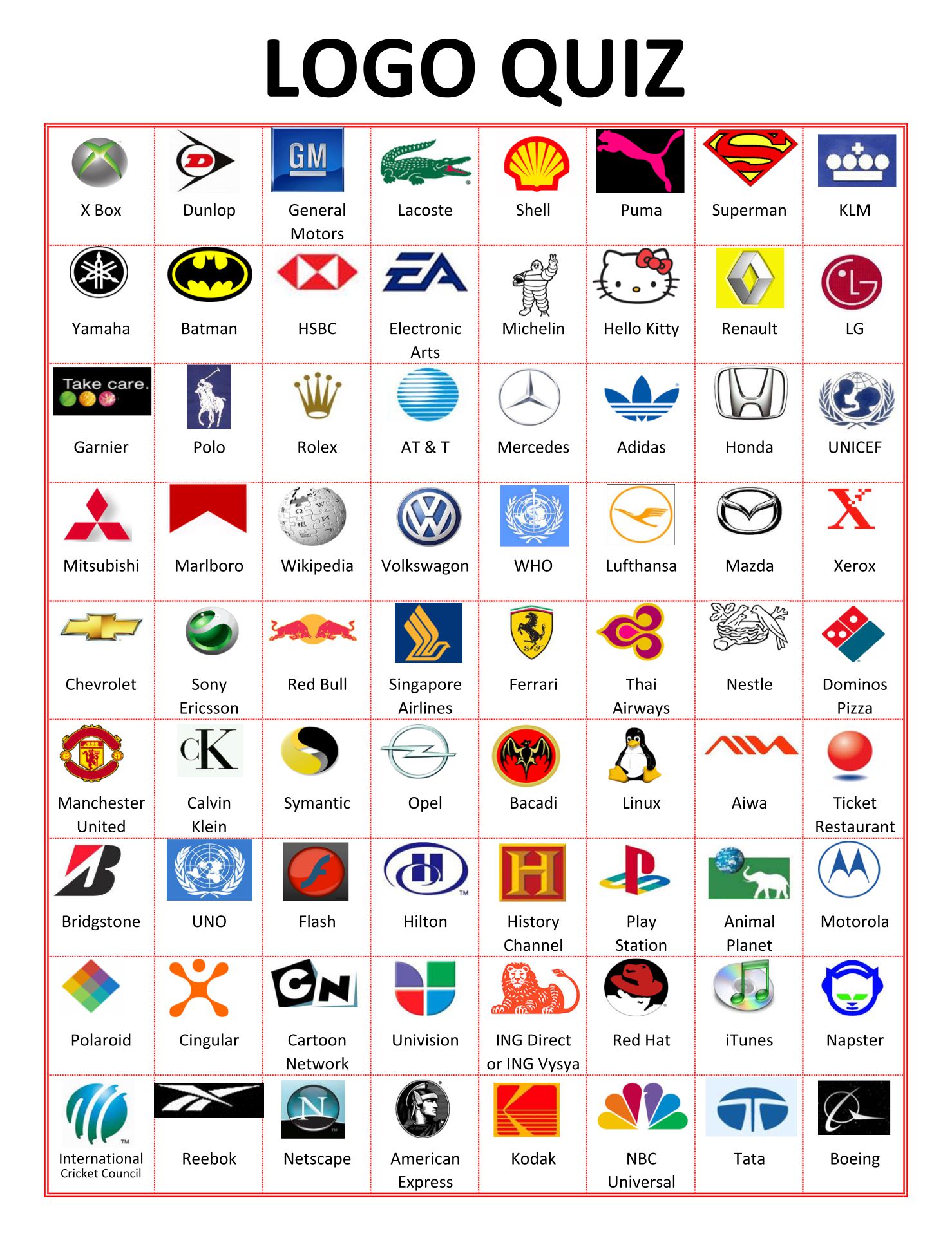 Logo Game Answers