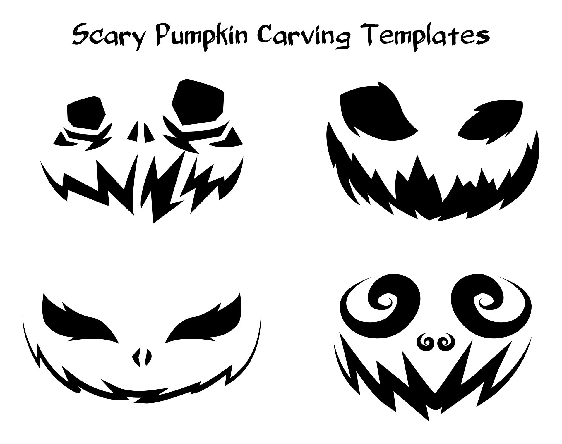 Scary Pumpkin Carving Templates - 6 Free PDF Printables | Printablee