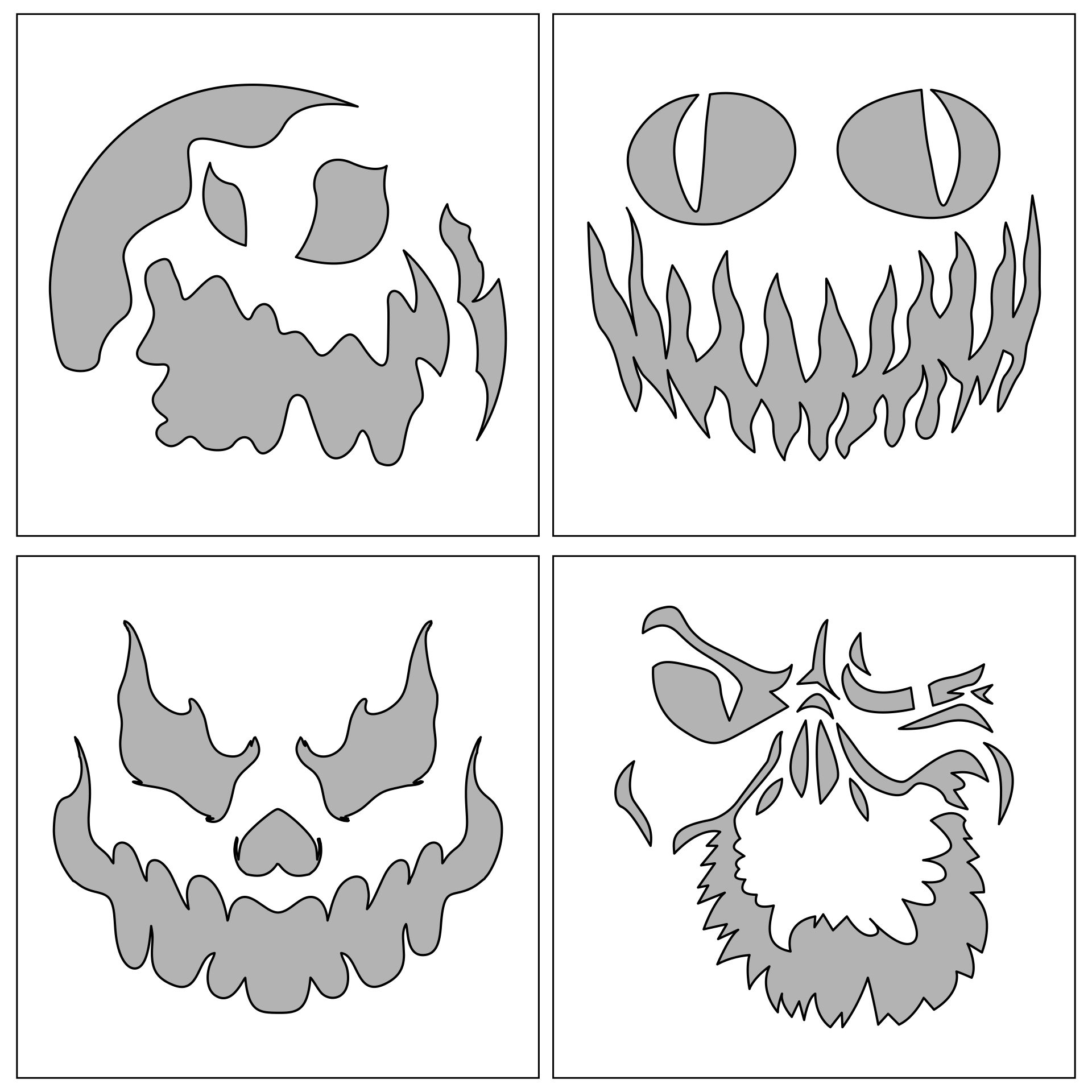 Scary Pumpkin Carving Templates Printables