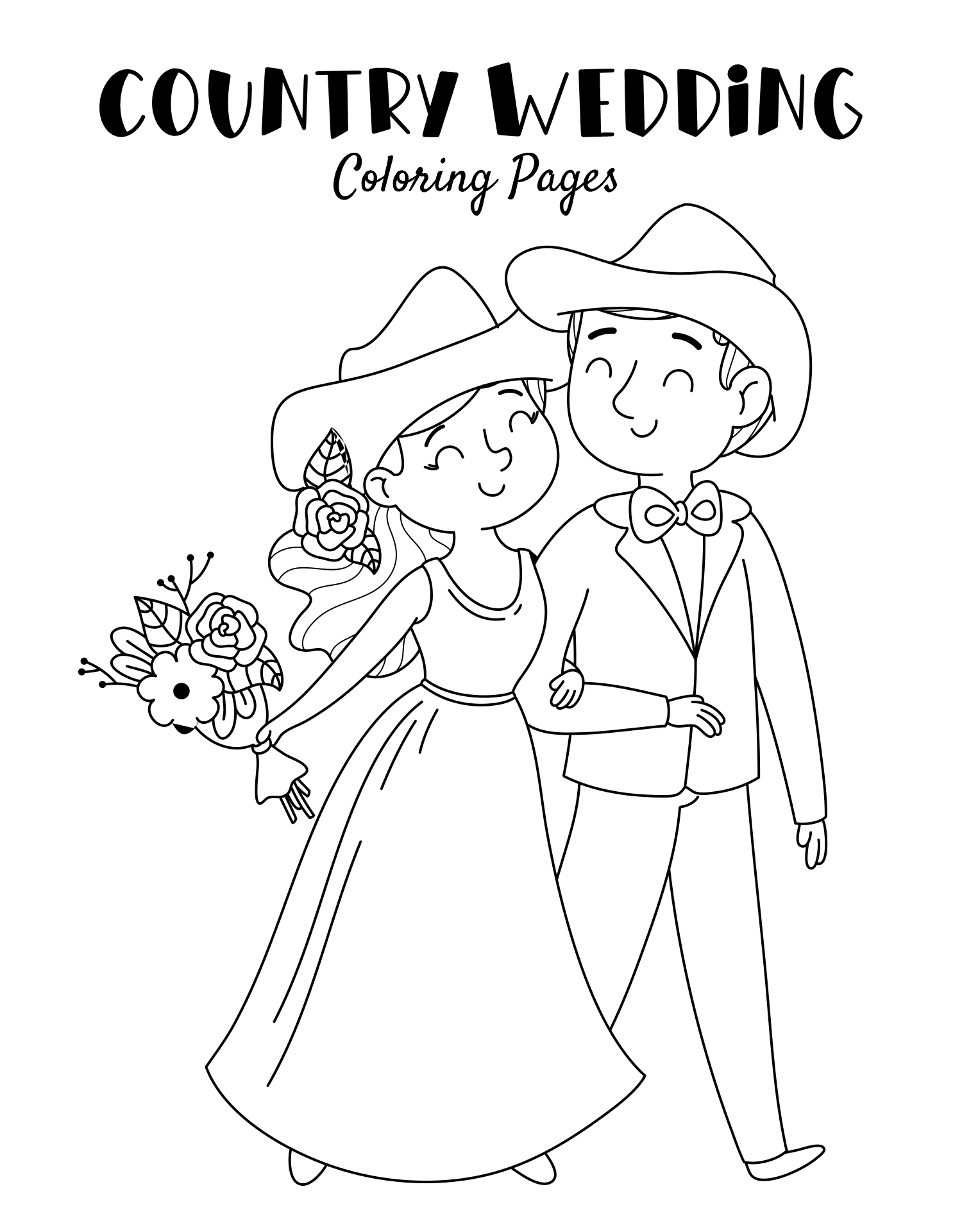 Western Wedding Coloring Pages
