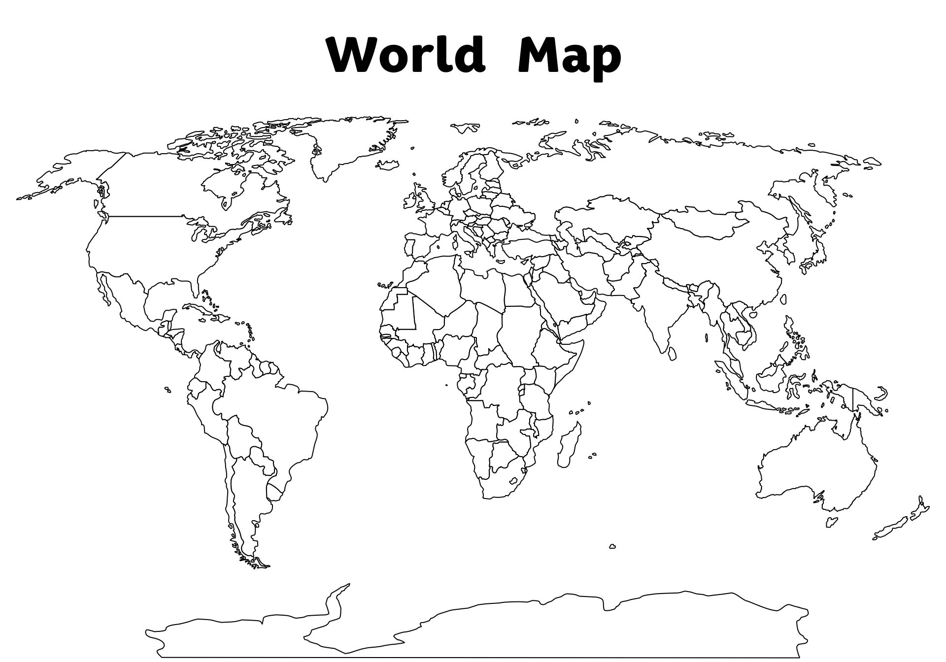 10 Best Printable World Map Without Labels Printablee Com